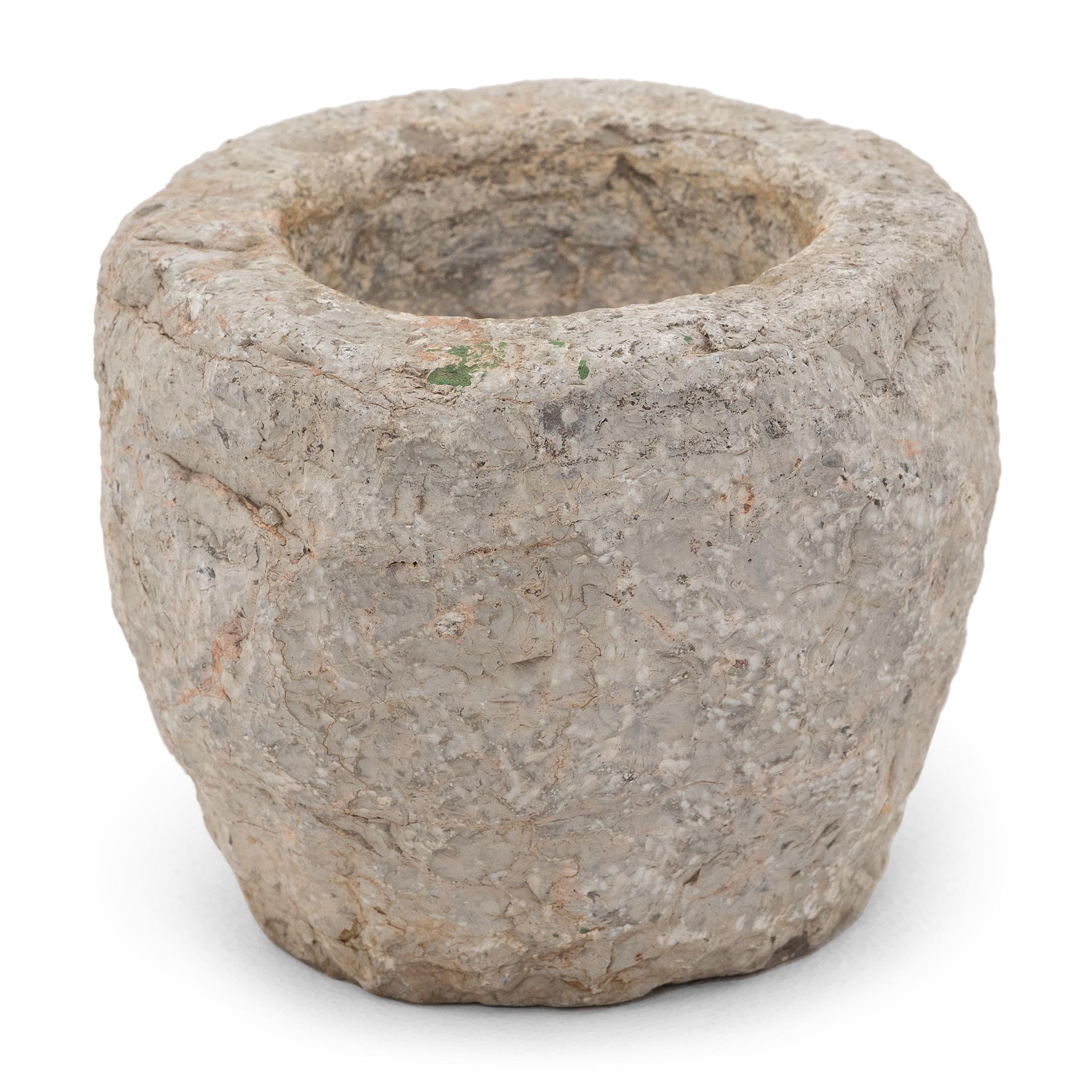 Organic Modern Chinese Stone Kitchen Mortar, c. 1800