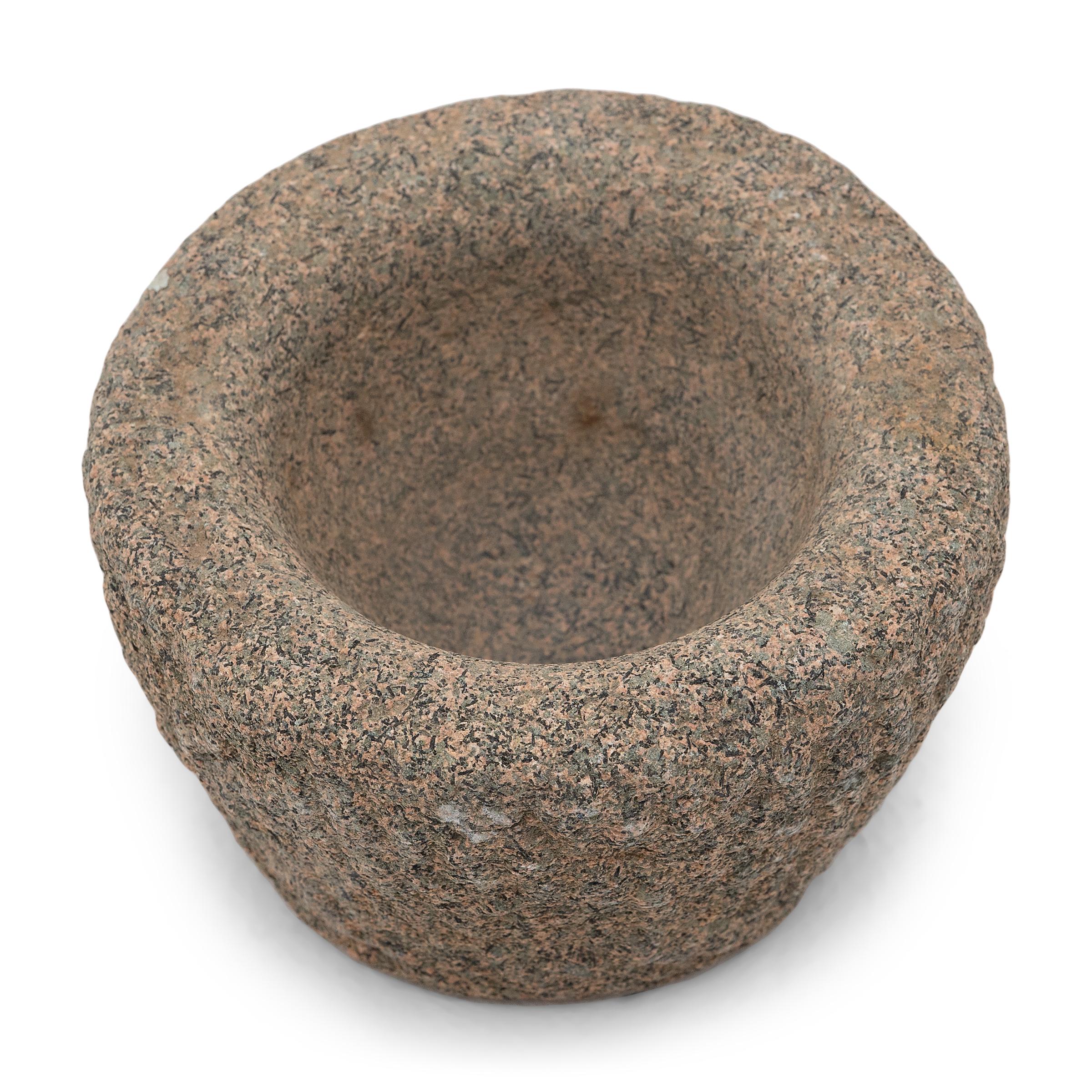 Rustic Chinese Stone Kitchen Mortar, c. 1800 For Sale