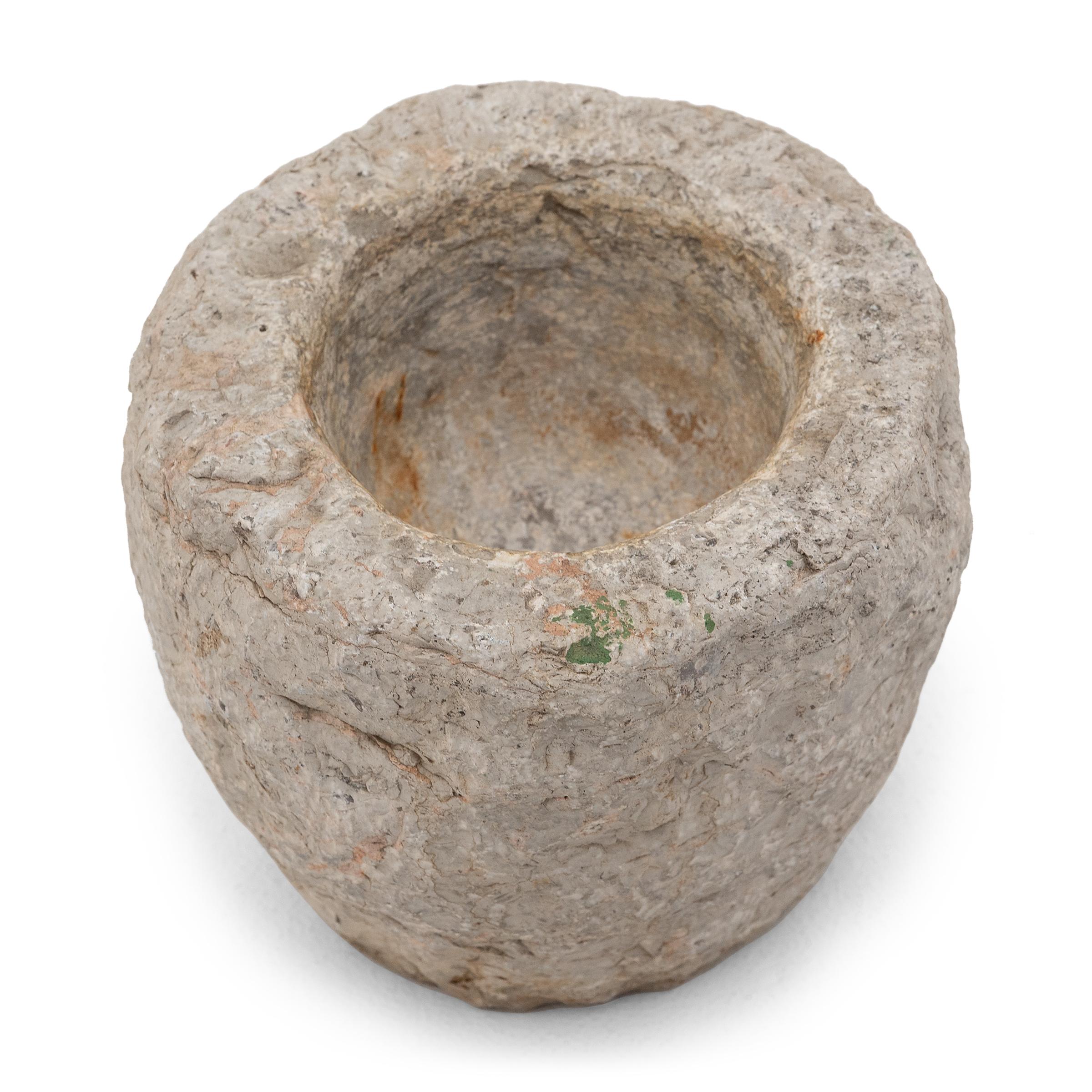 Hand-Carved Chinese Stone Kitchen Mortar, c. 1800