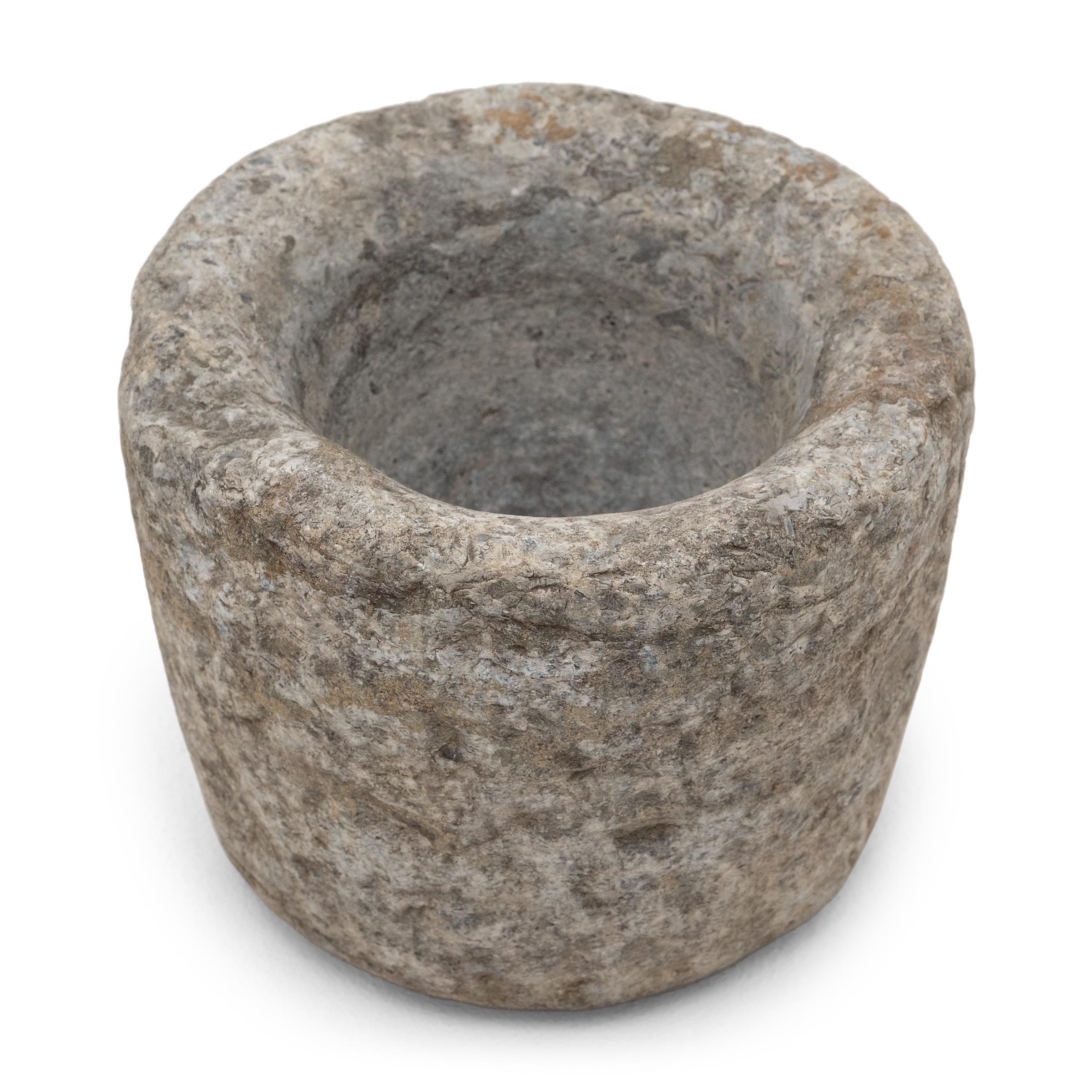 Organic Modern Chinese Stone Kitchen Mortar, c. 1800 For Sale