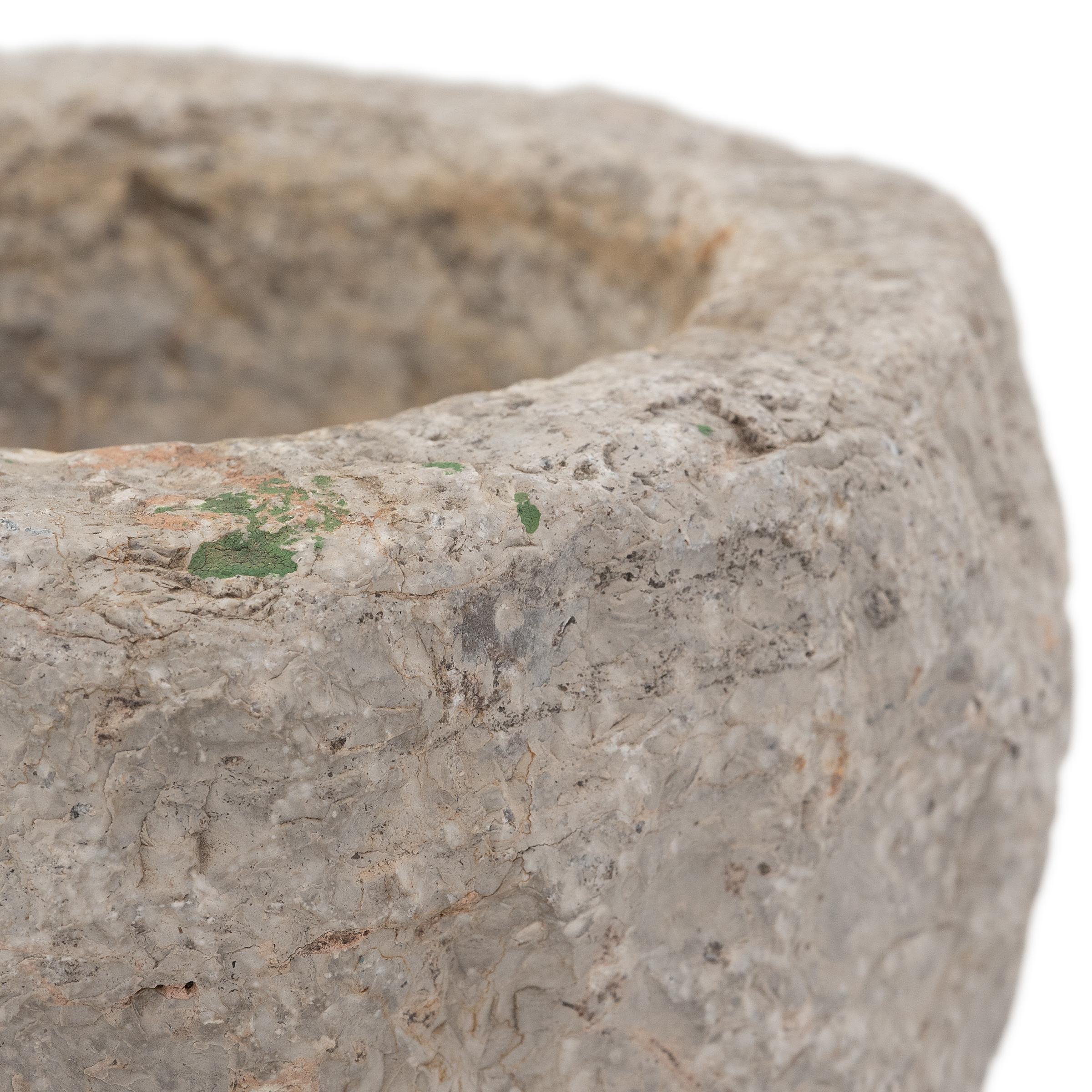 Chinese Stone Kitchen Mortar, c. 1800 In Good Condition In Chicago, IL
