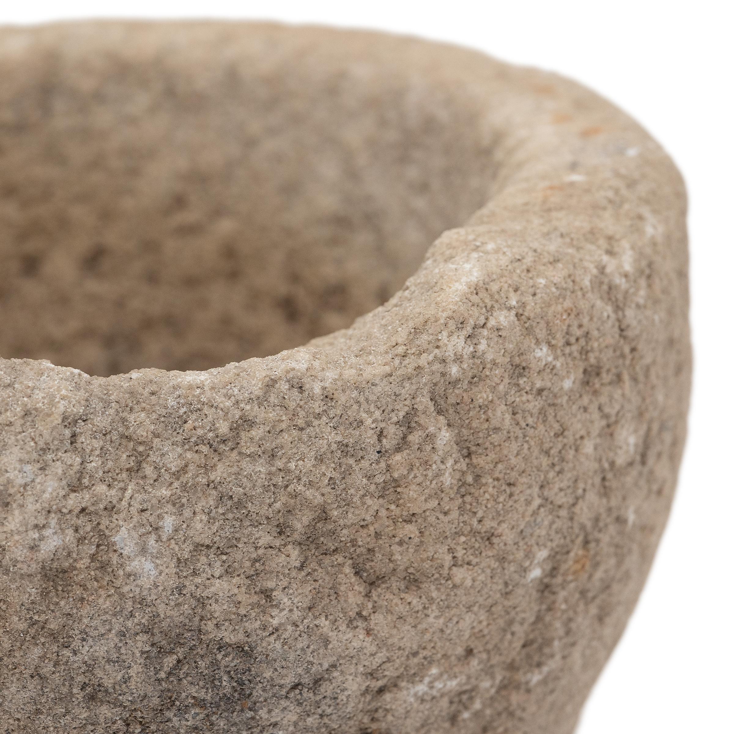 Hand-Carved Chinese Stone Kitchen Mortar, c. 1800