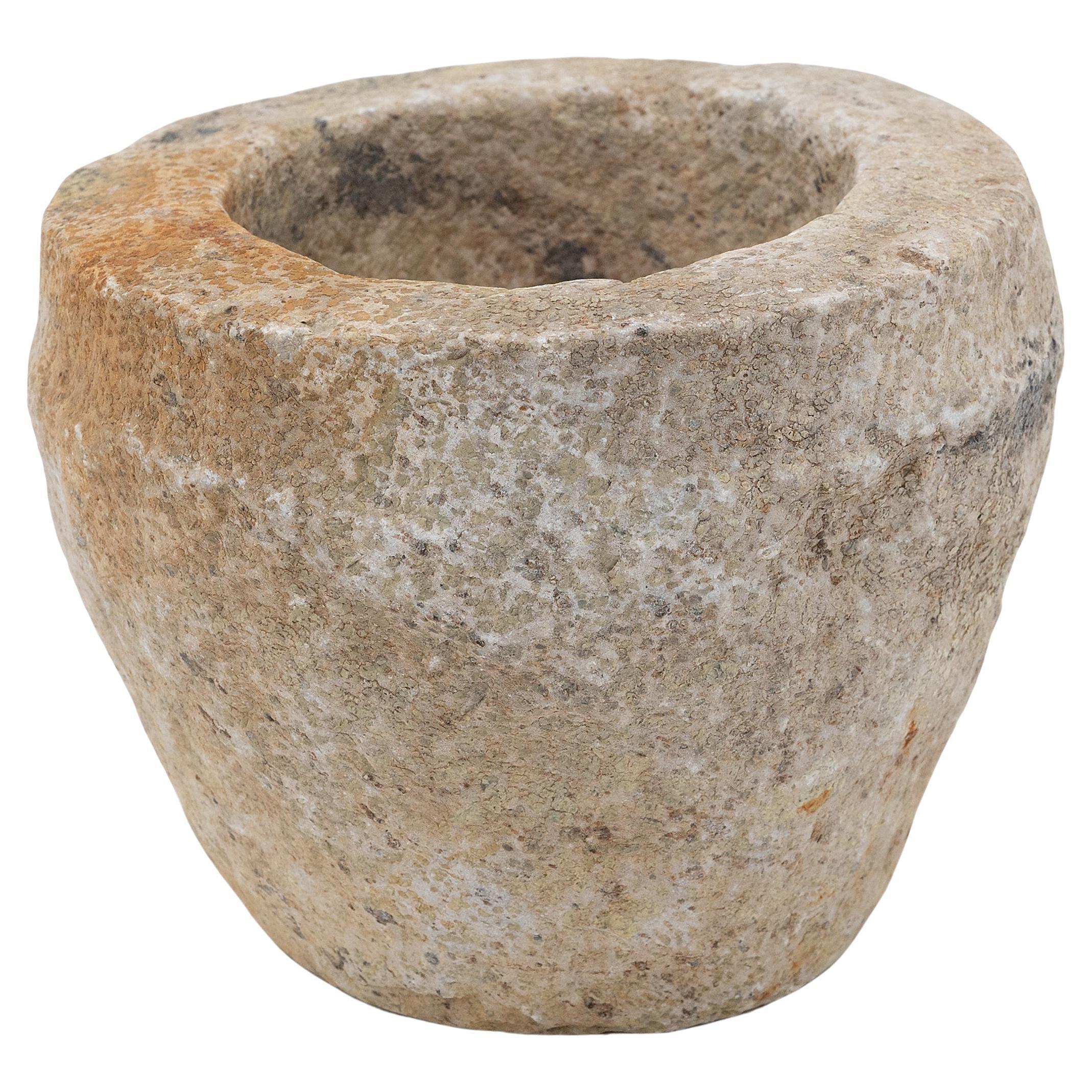 Chinesischer Stein-Keramik-Mortar aus Stein, um 1800 im Angebot