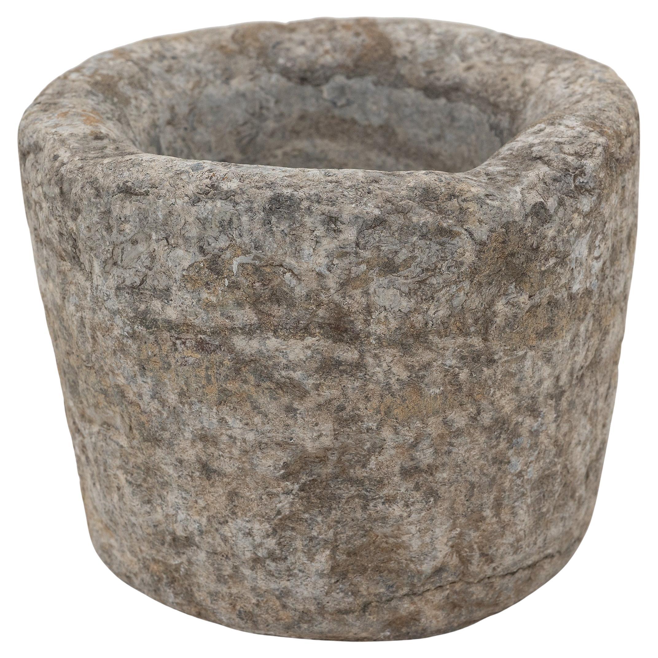 Chinese Stone Kitchen Mortar, c. 1800 For Sale