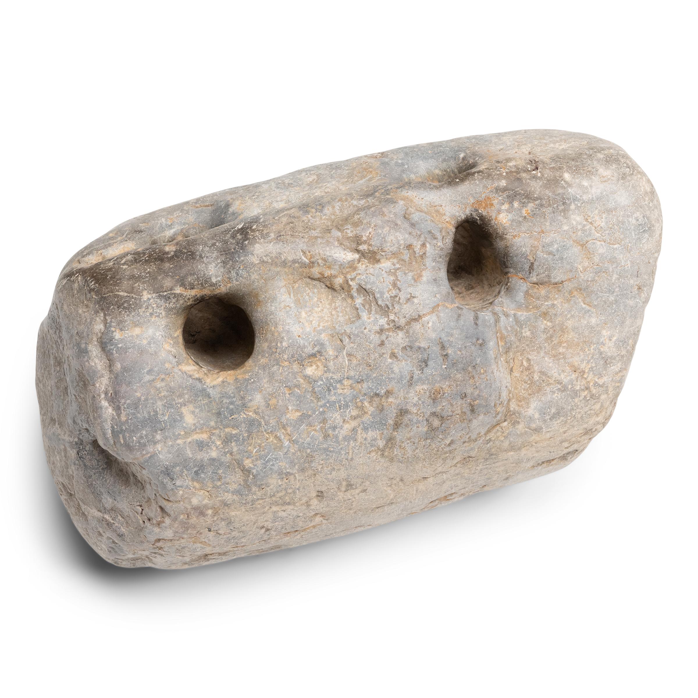 Chinois Counterweight chinois en pierre de verrouillage, vers 1850 en vente