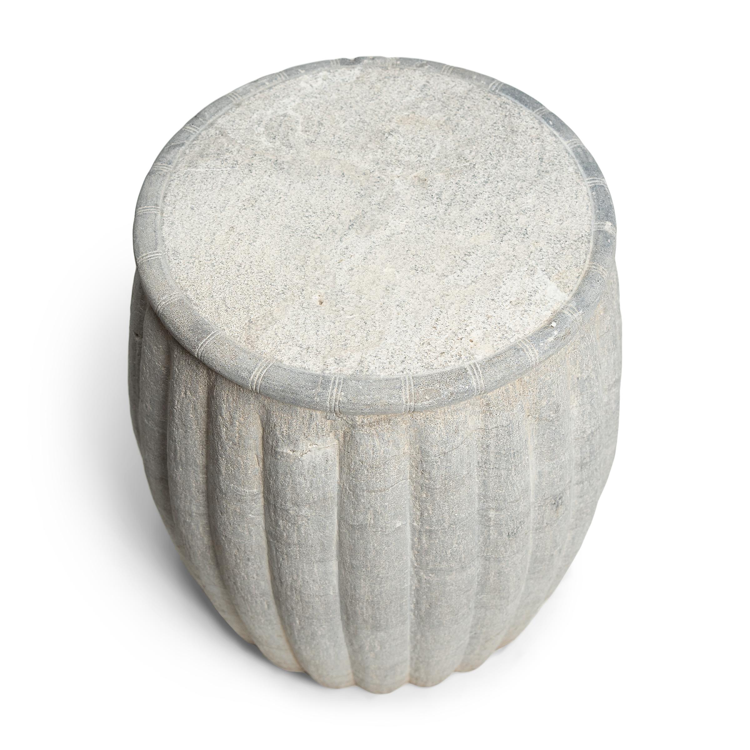 Carved Chinese Stone Melon Drum