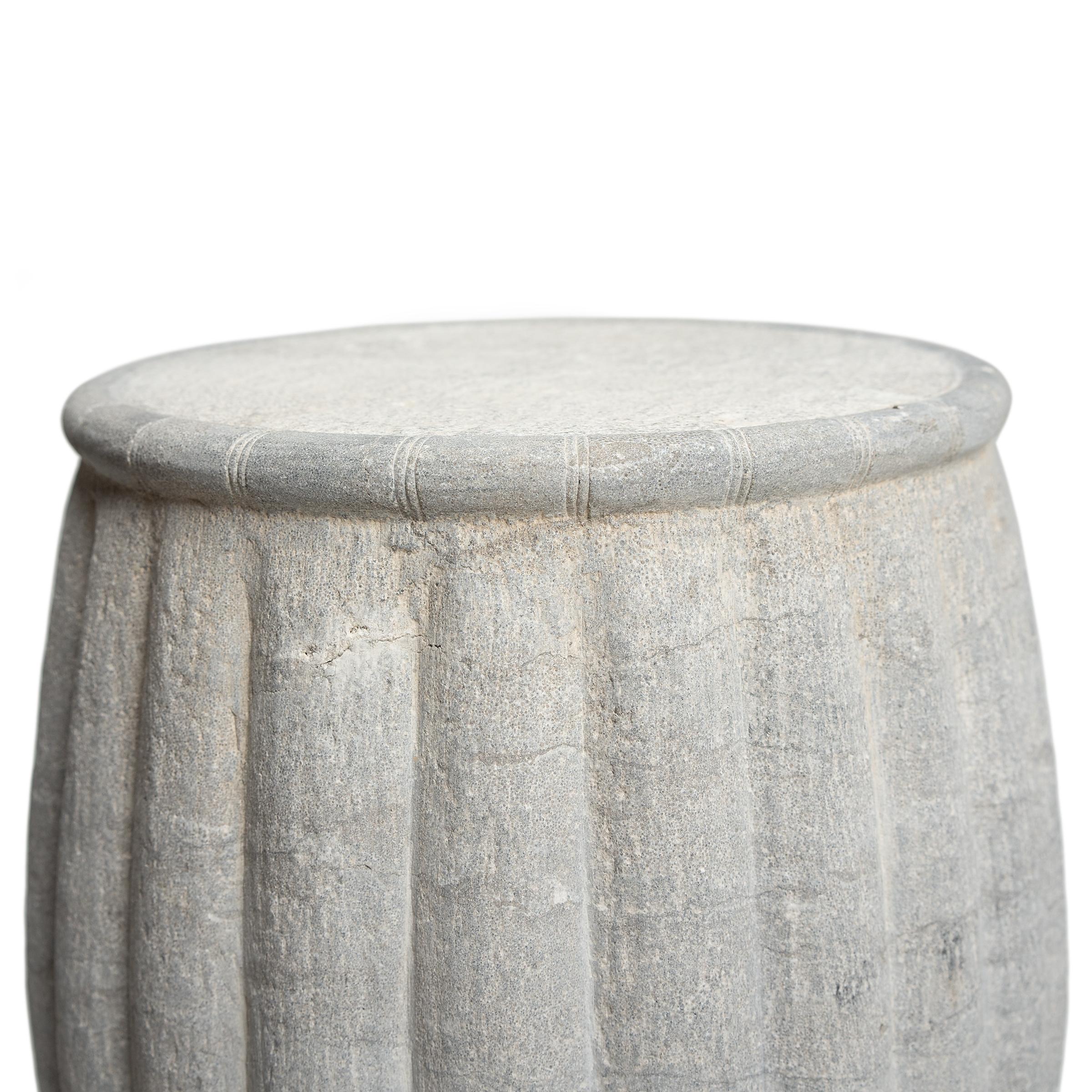 Chinese Stone Melon Drum In Good Condition In Chicago, IL