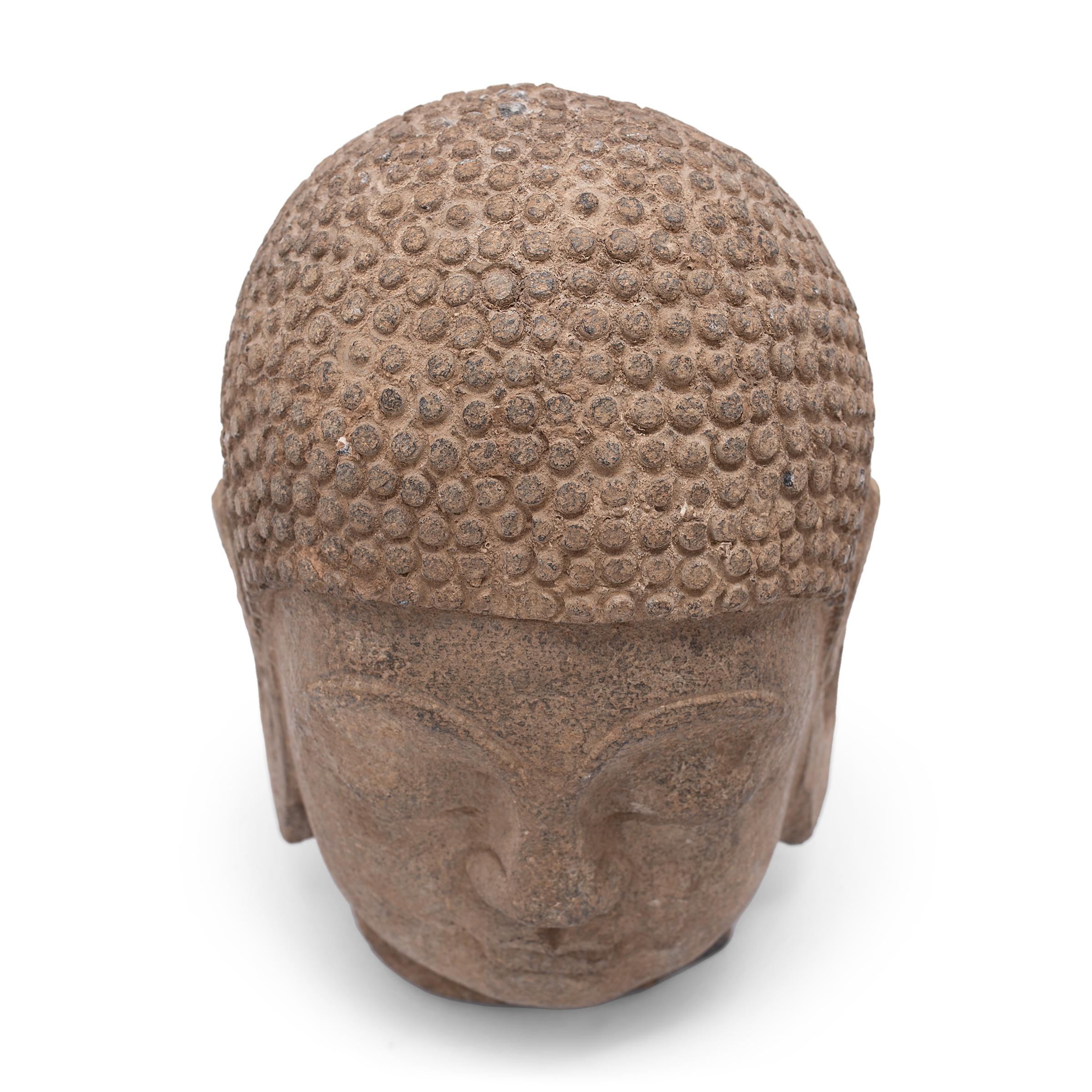 Chinese Stone Shakyamuni Buddha Head For Sale 1