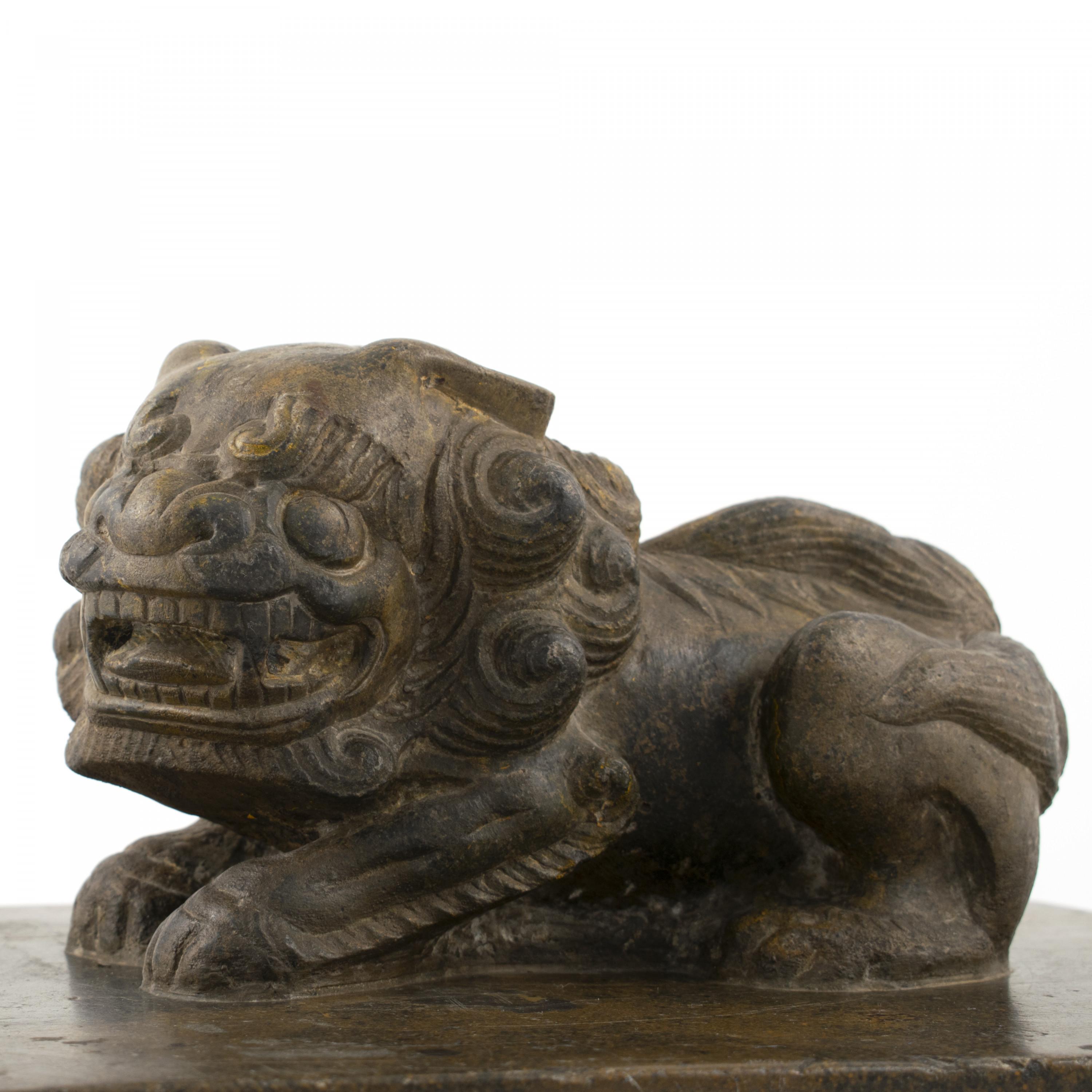 Chinese Stone Shoemaker's Weight with Foo Dog 1