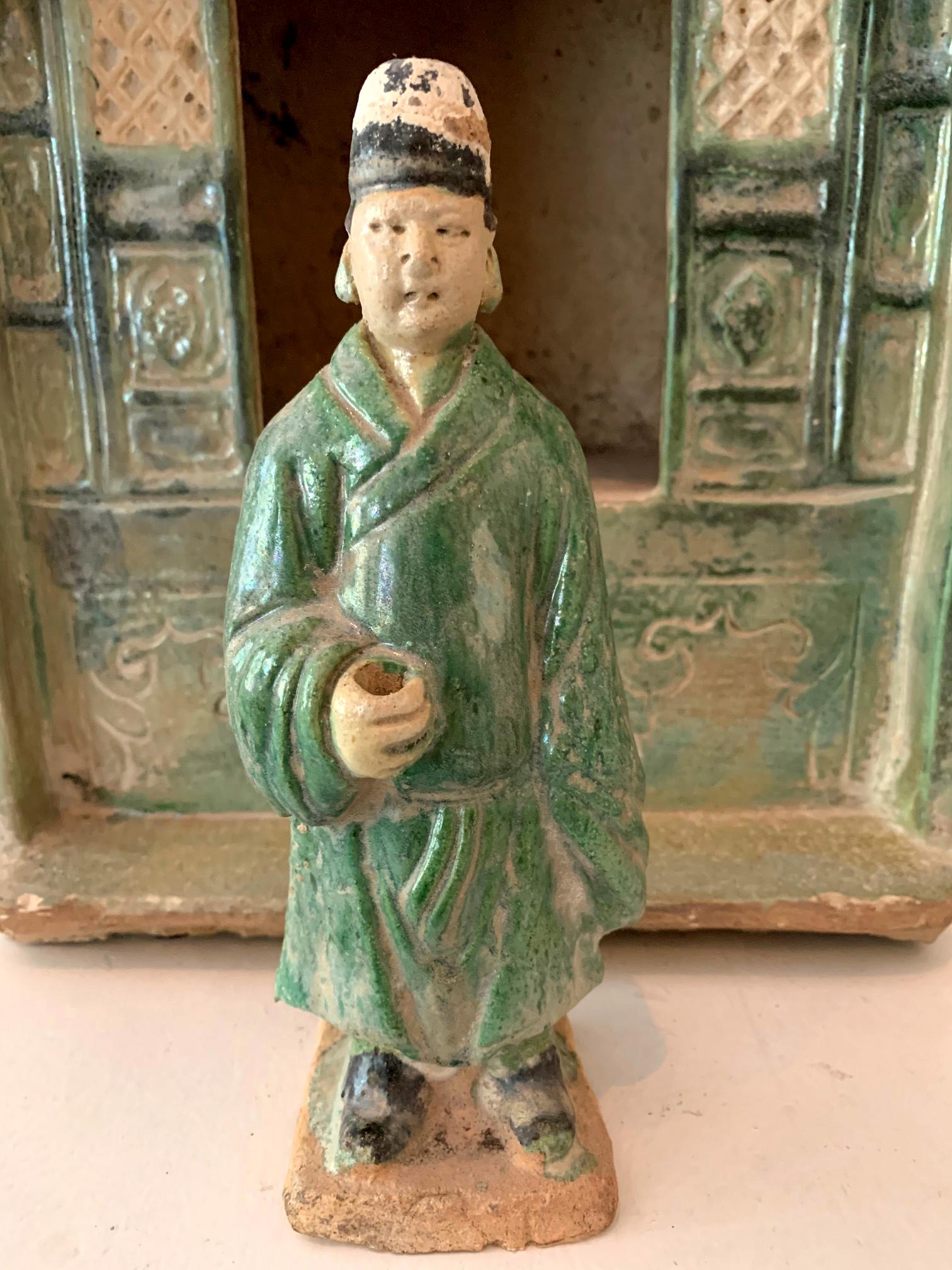 Chinese Stoneware Funeral Shrine Model and Figure Ming Dynasty For Sale 8