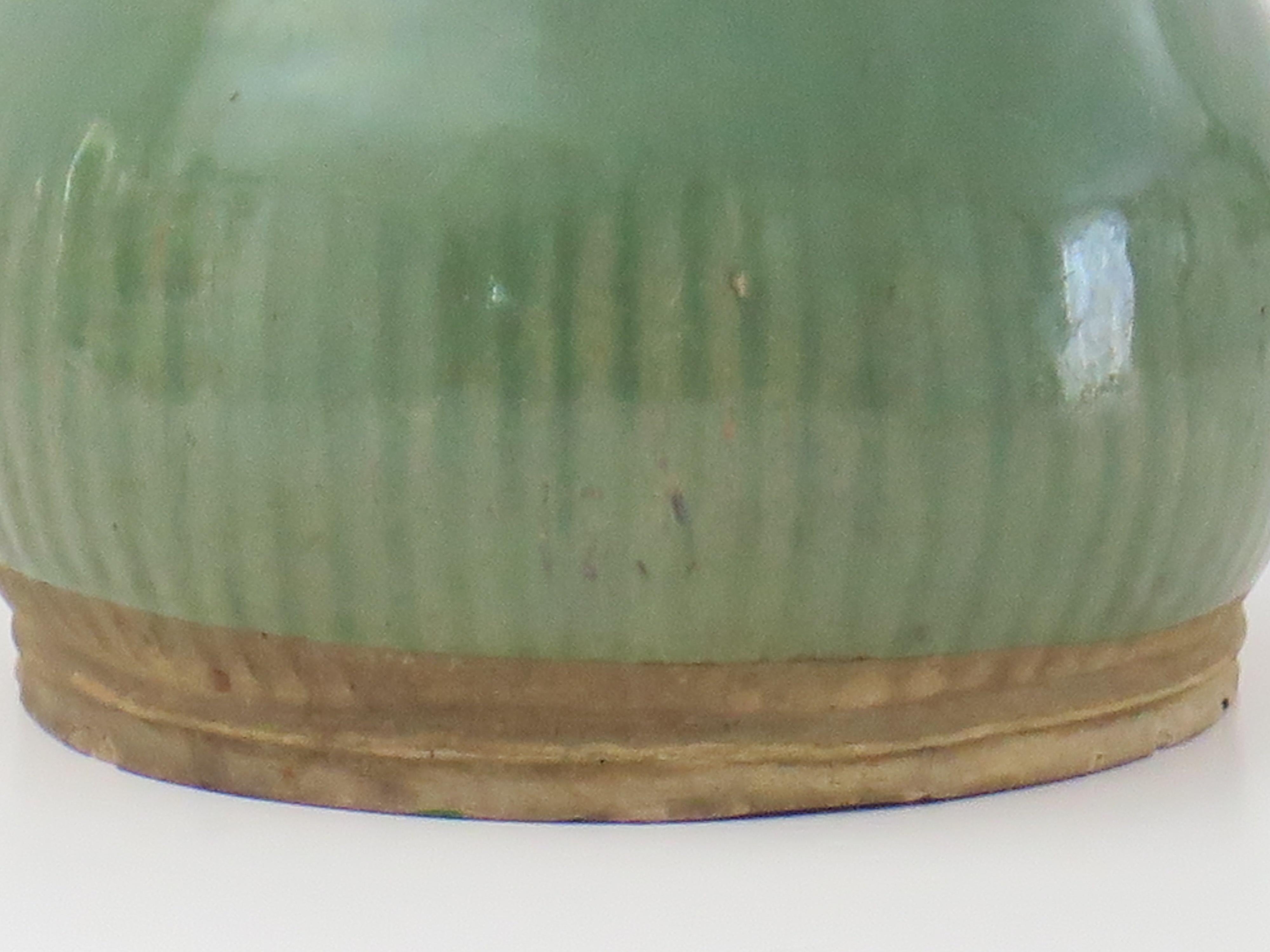 Chinese Stoneware Jar Celadon fluted detail, Ming Dynasty 14th to 16th Century For Sale 5