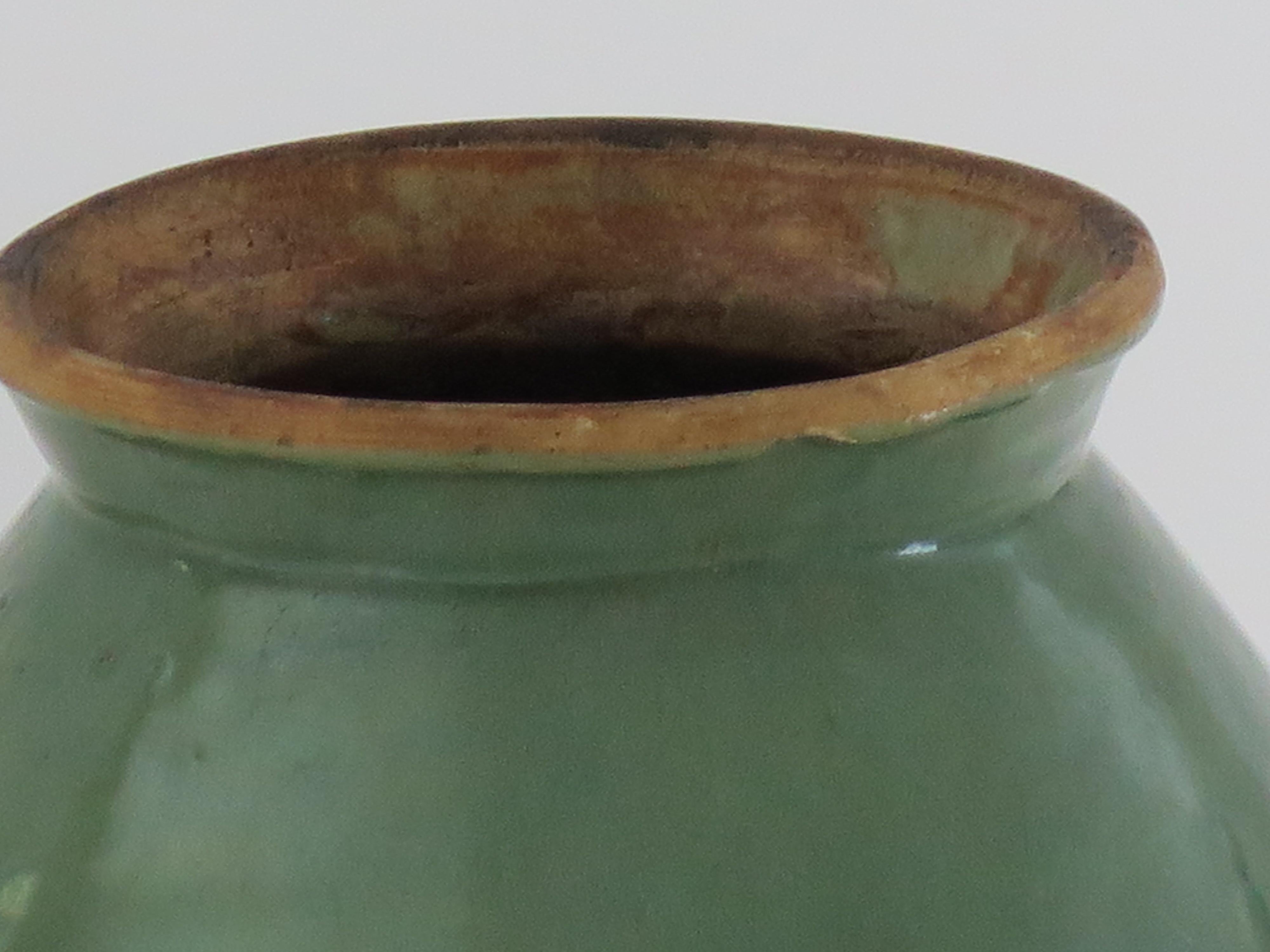 Chinese Stoneware Jar Celadon fluted detail, Ming Dynasty 14th to 16th Century For Sale 6
