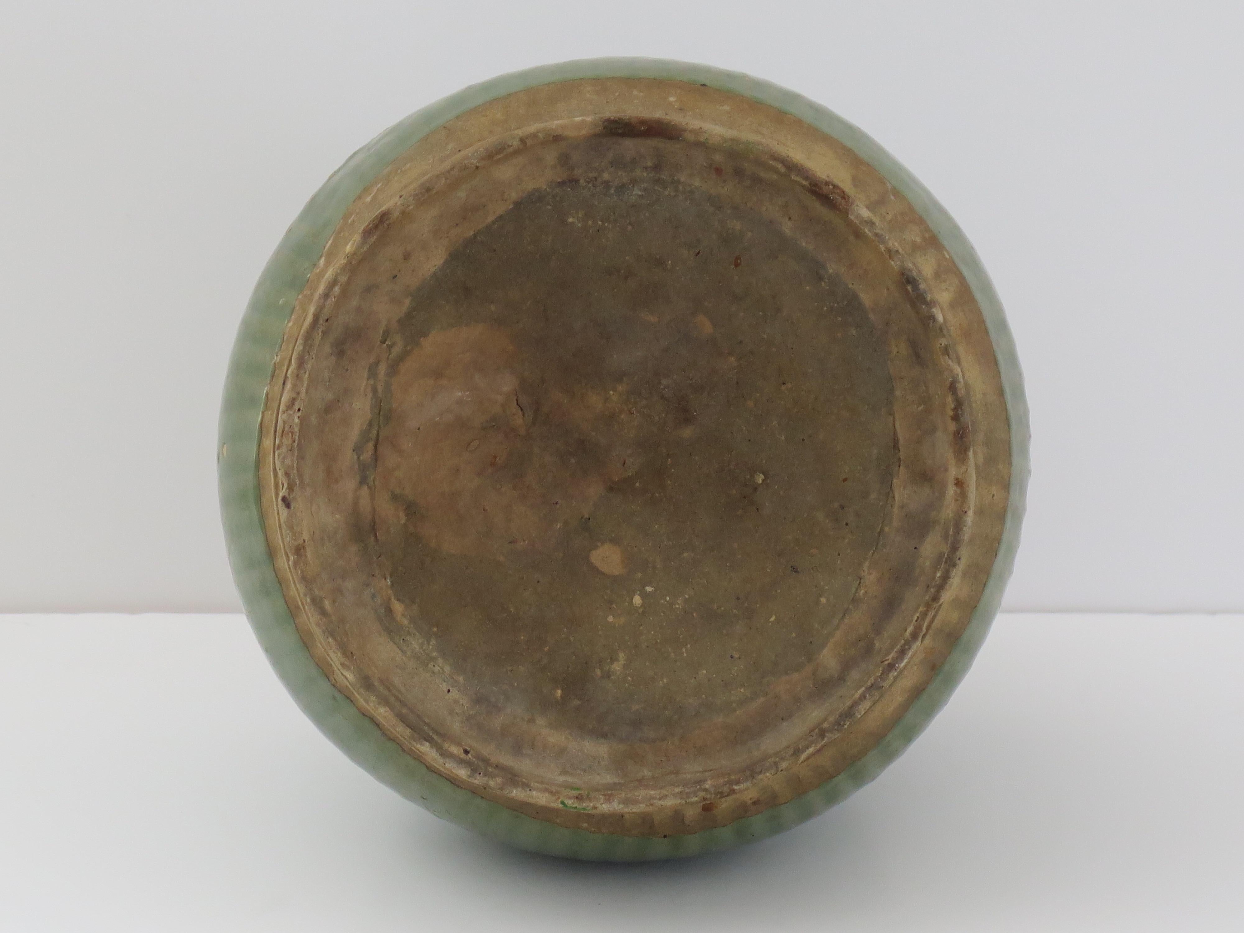 Chinese Stoneware Jar Celadon fluted detail, Ming Dynasty 14th to 16th Century For Sale 14