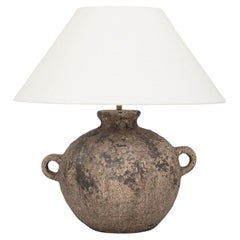 Lámpara china con pantalla de lino