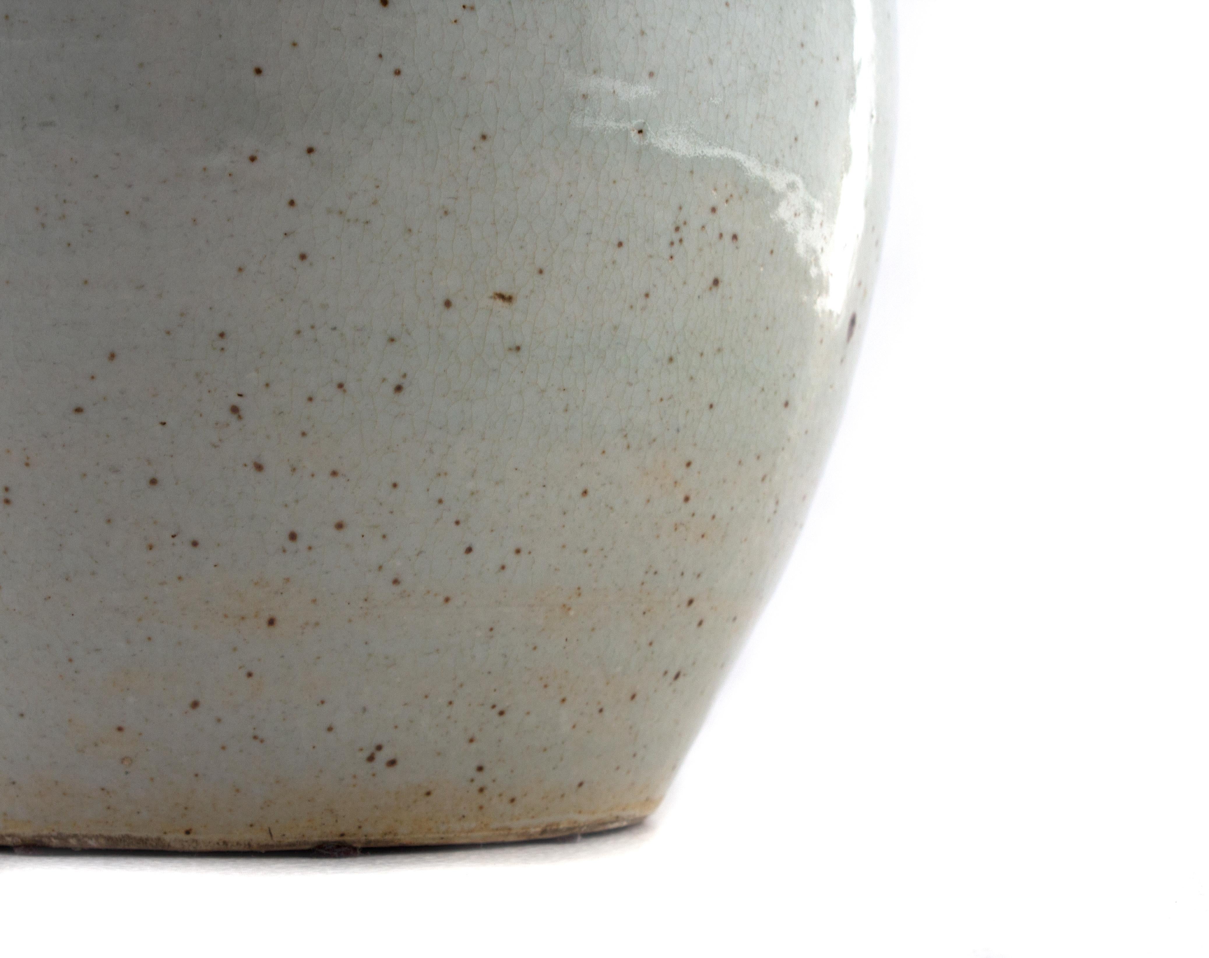 Other Chinese Storage Urn in Pitted Pale Celadon Glaze