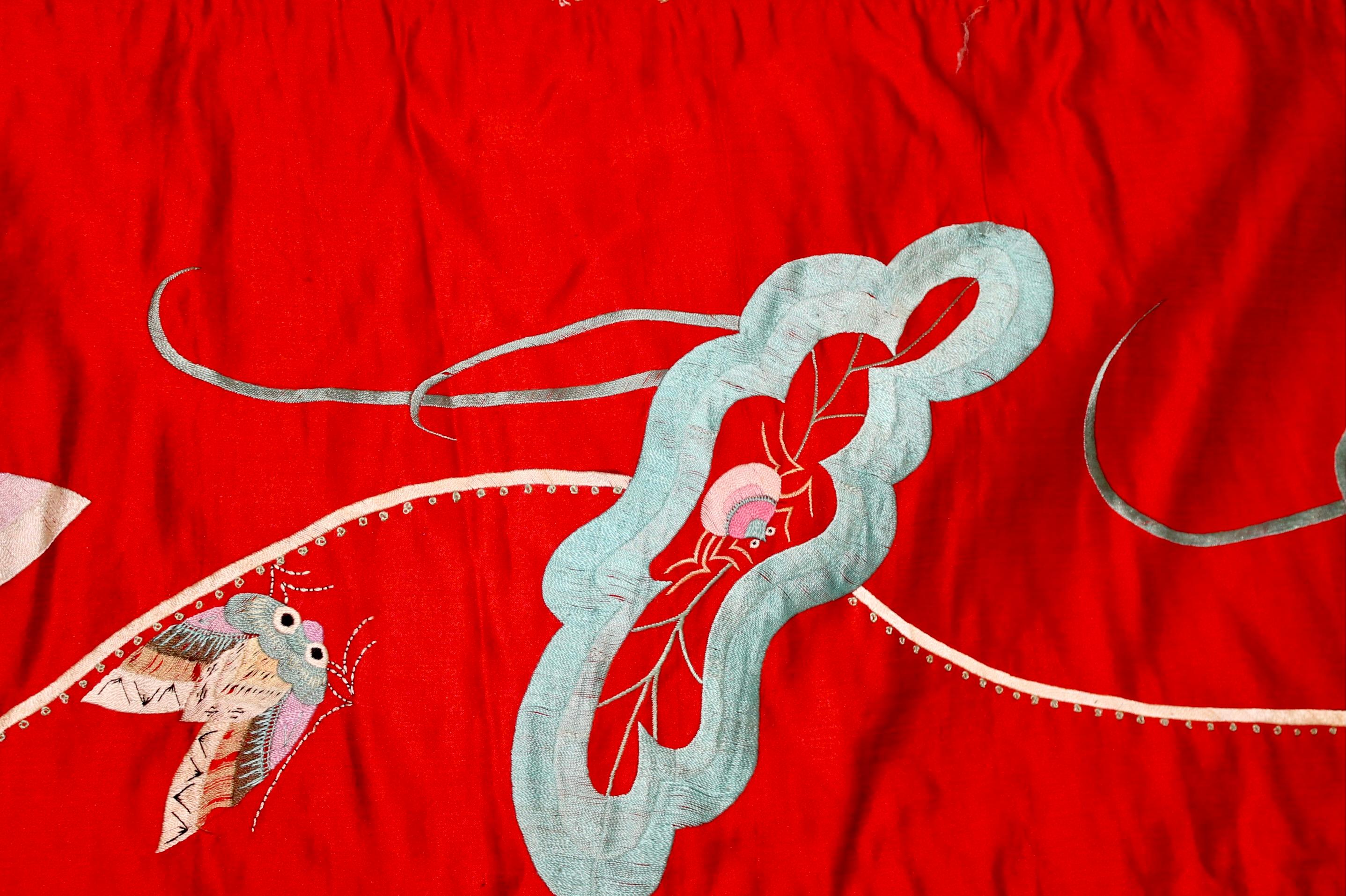 Boda China del Estrecho Valeta de Seda Bordada en venta 2