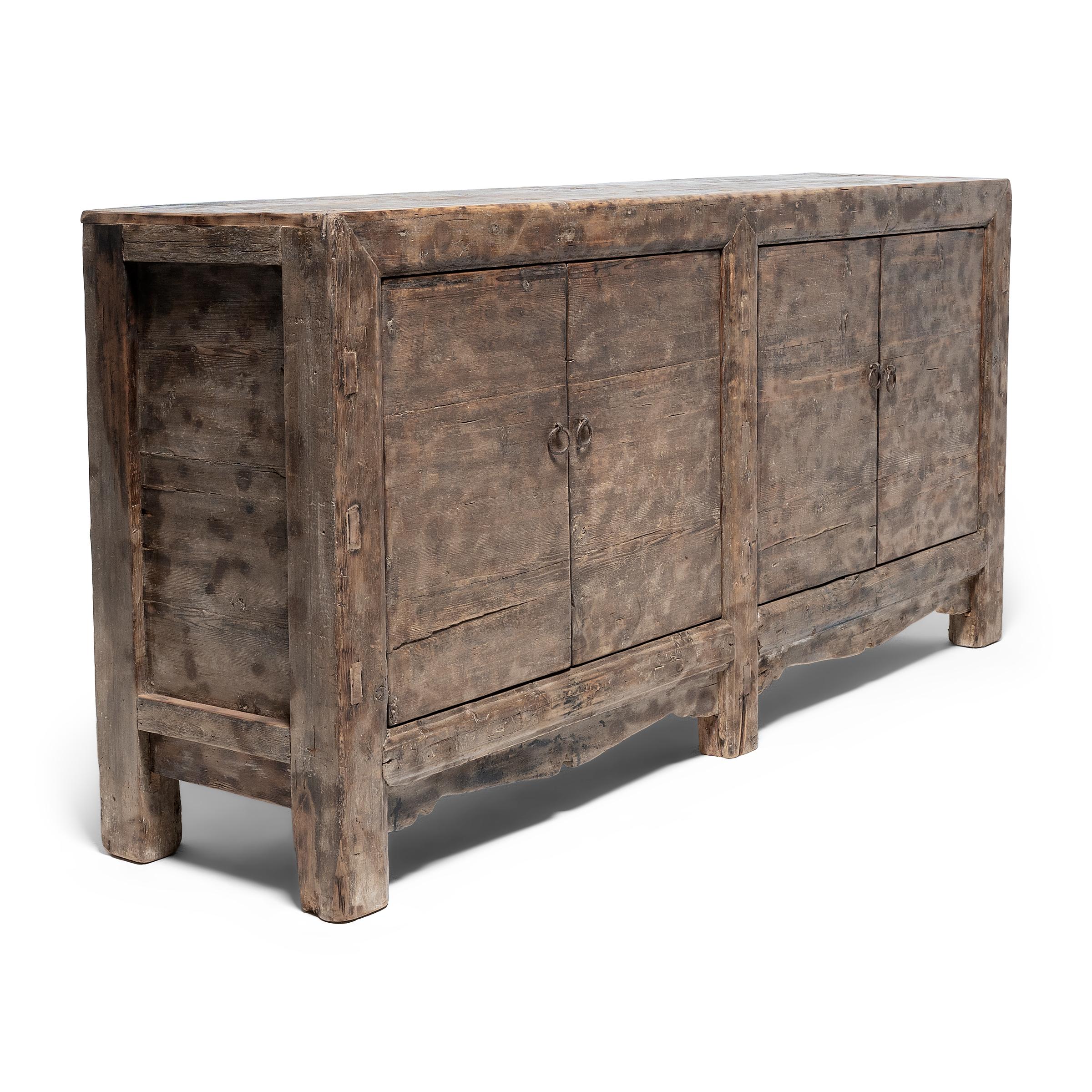 Chinese Rustic Four Door Sideboard Coffer, circa 1880