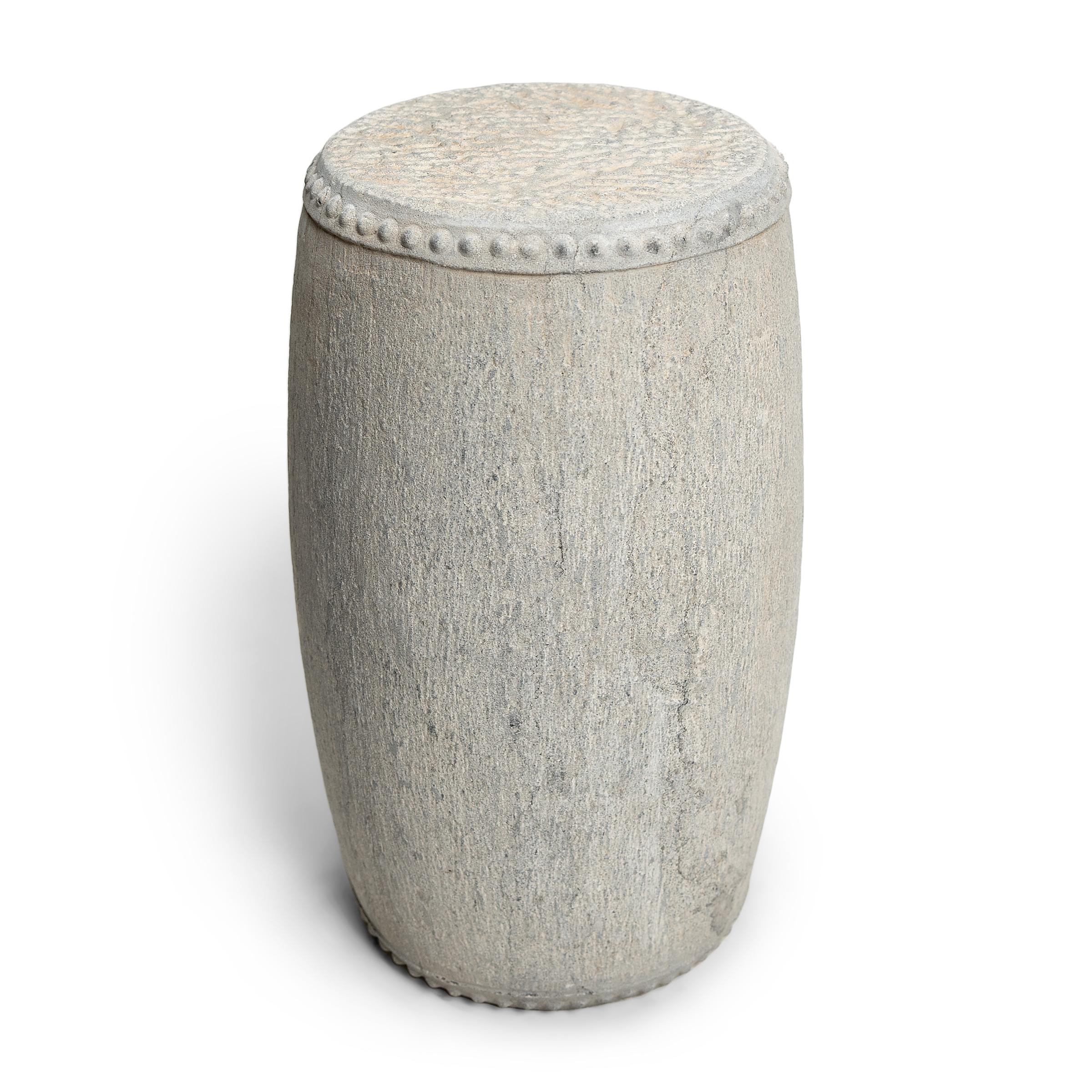 Qing Chinese Studded Limestone Drum For Sale