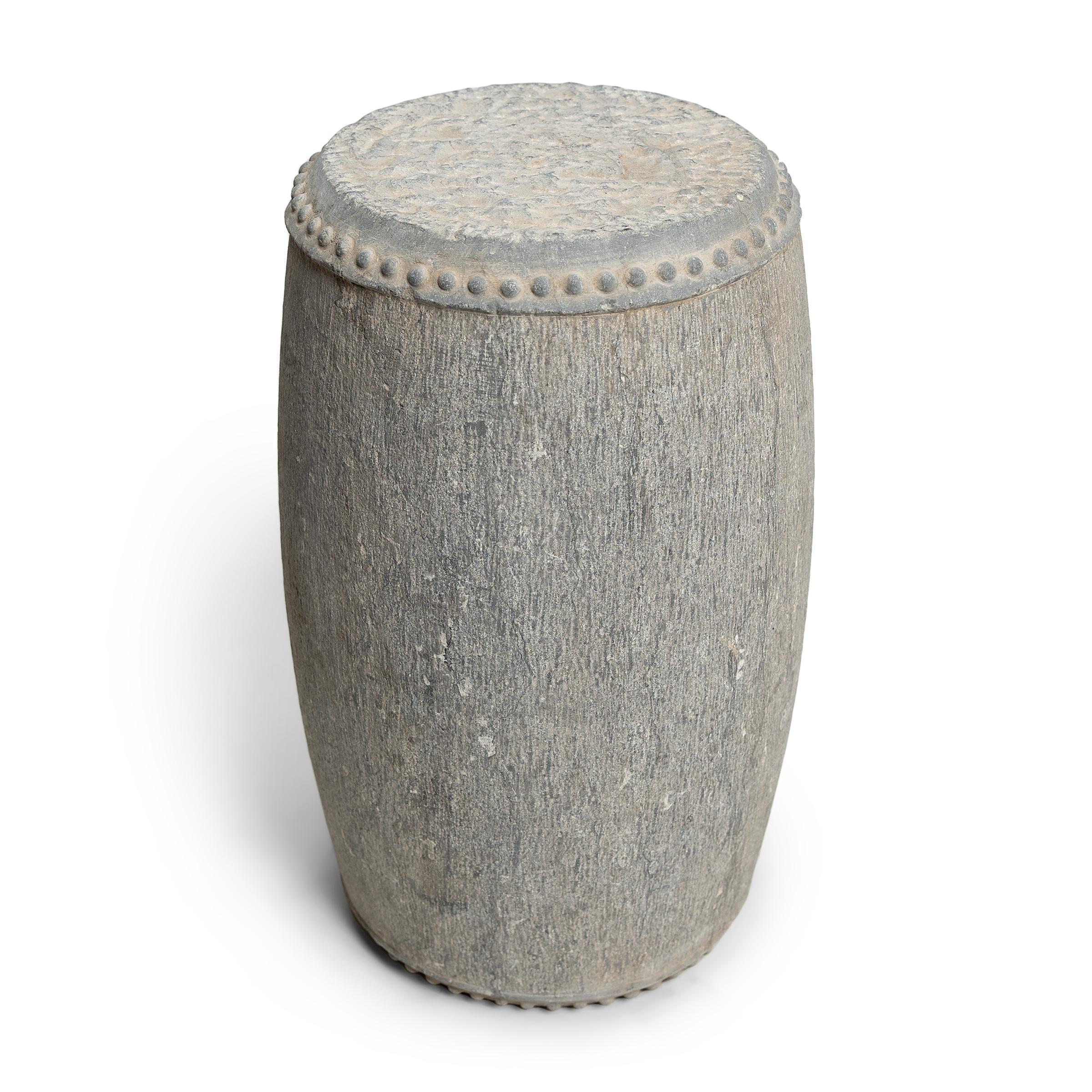 Qing Chinese Studded Limestone Drum For Sale