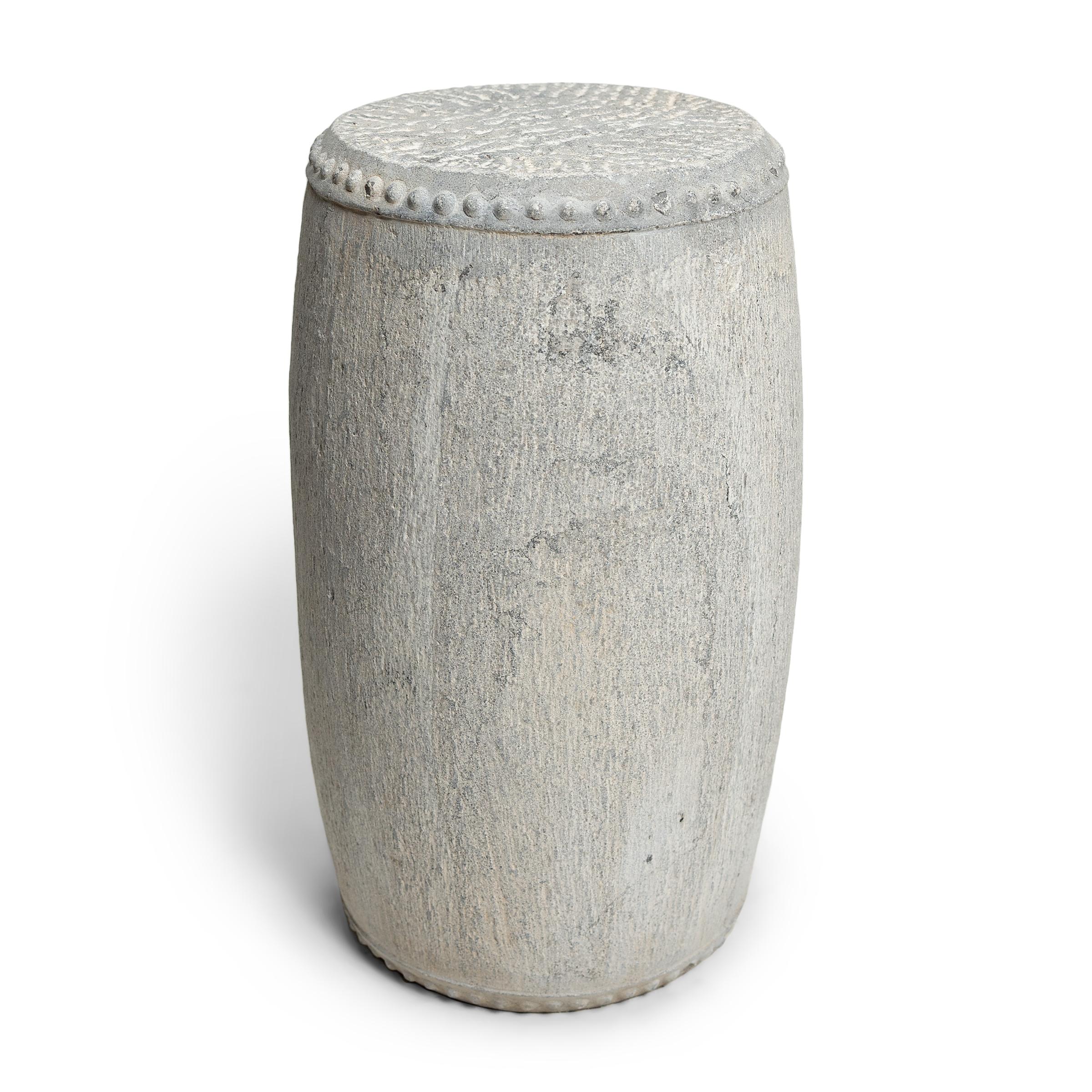 Qing Chinese Studded Limestone Drum For Sale