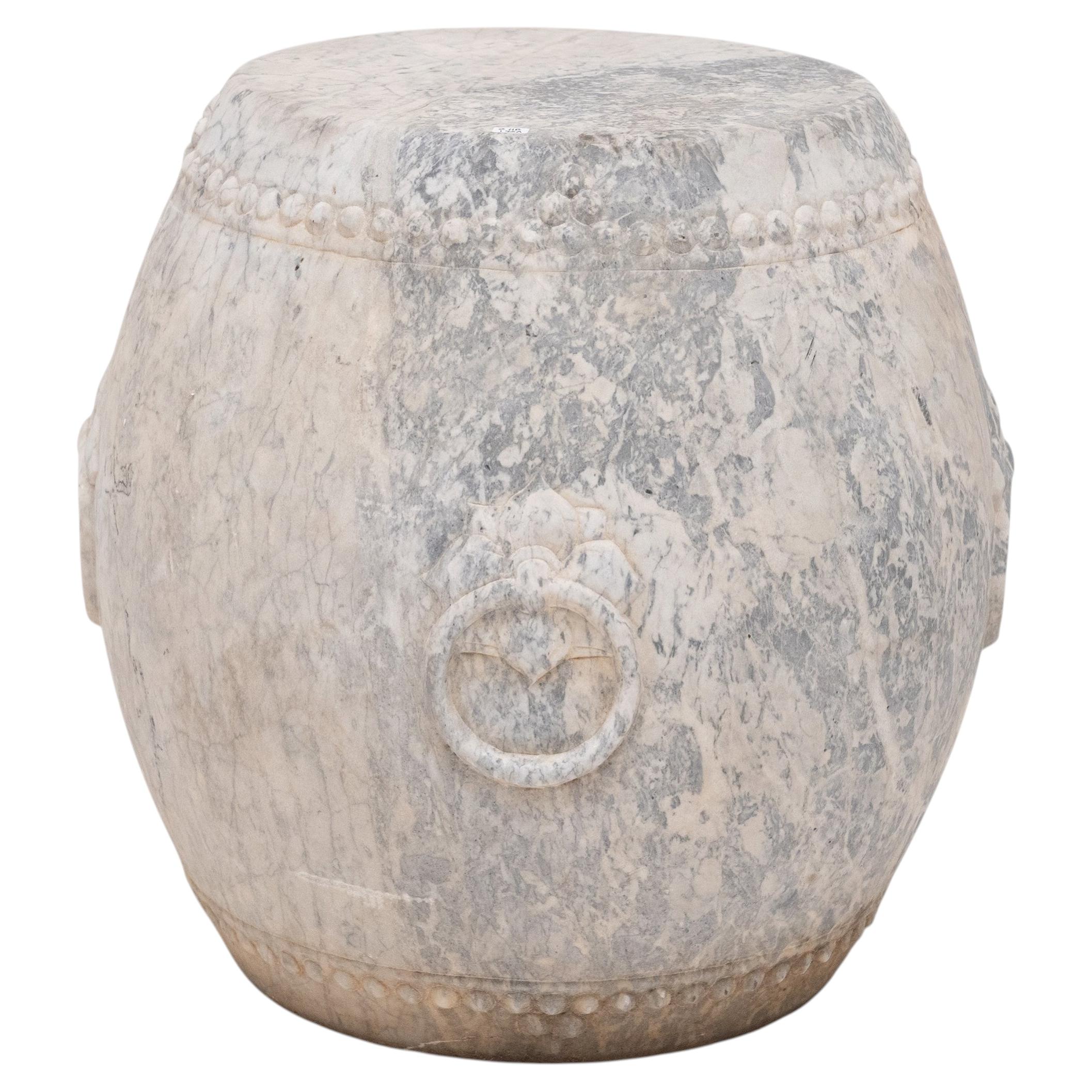 Chinese Studded Marble Drum Stool