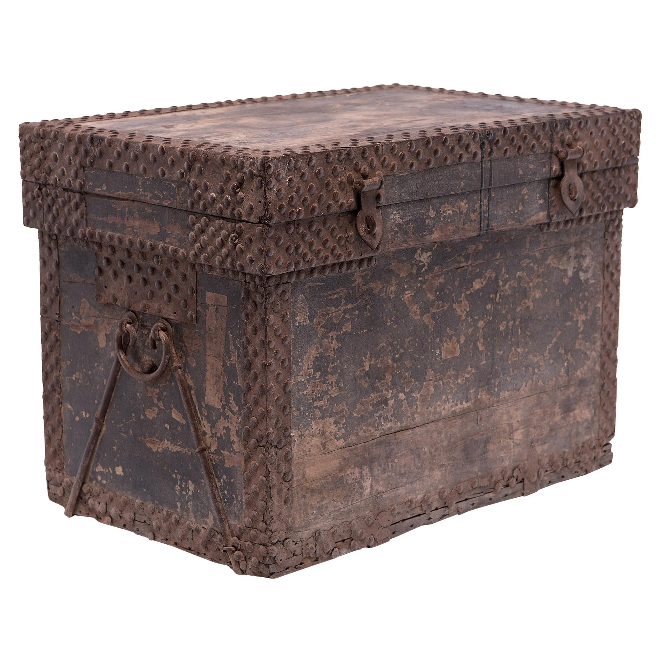 Chinese Studded Ming Traveling Chest, c. 1600