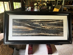 Chinese Stunning Black And White Moon Light Natural Marble Stone "Painting"