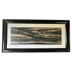 Vintage Chinese Stunning Black And White Moon Light Natural Marble Stone "Painting"