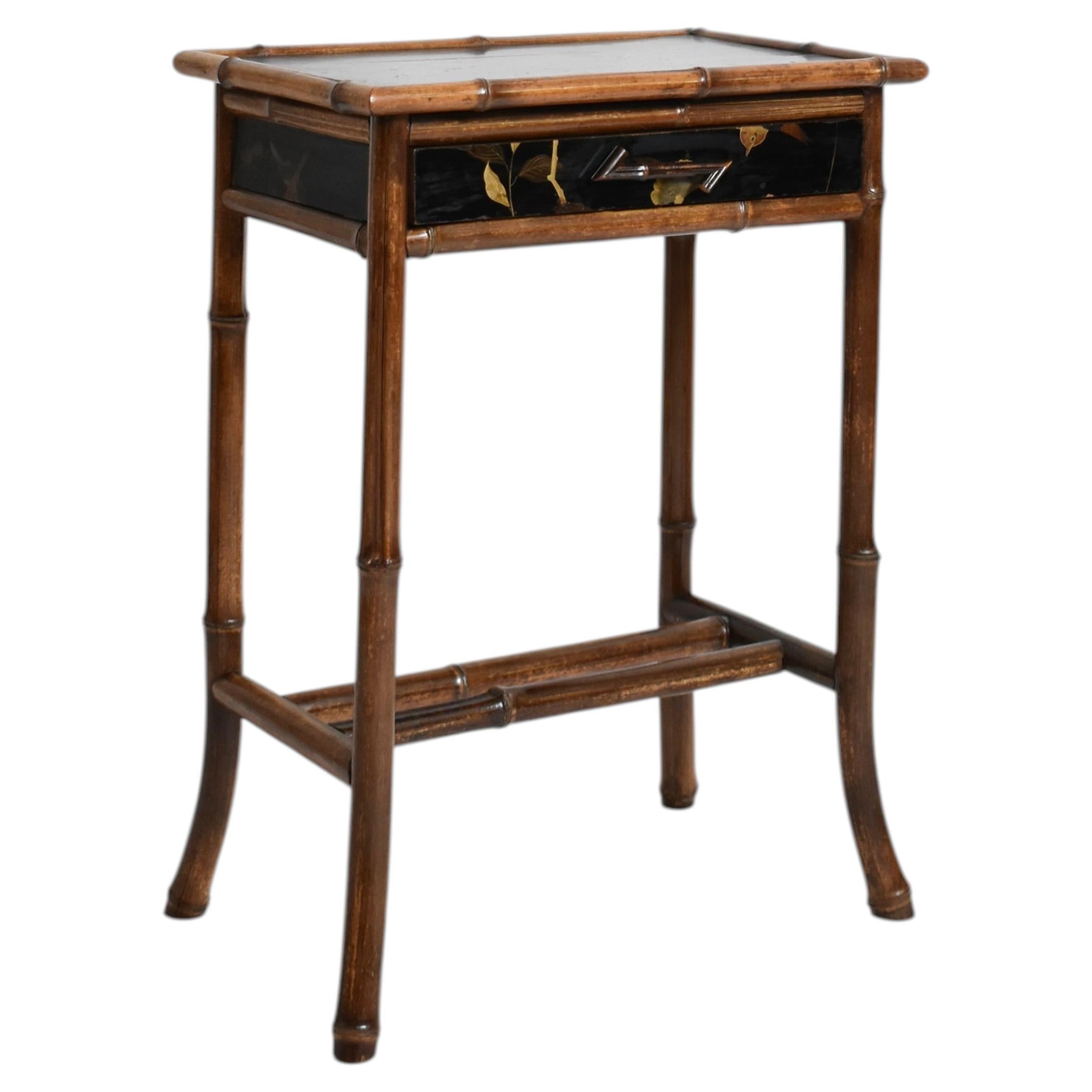 Chinese style bamboo bedsisde table, 1910s.