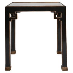 Chinese style black lacquered side table, 1910s.