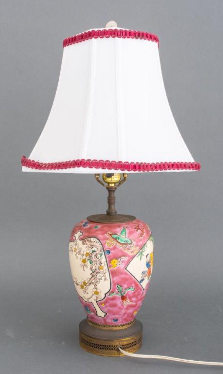 Chinese Style Ceramic Lamp In Good Condition For Sale In New York, NY