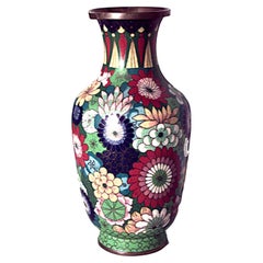 Chinese Style Cloisonne Floral Enamel Vase