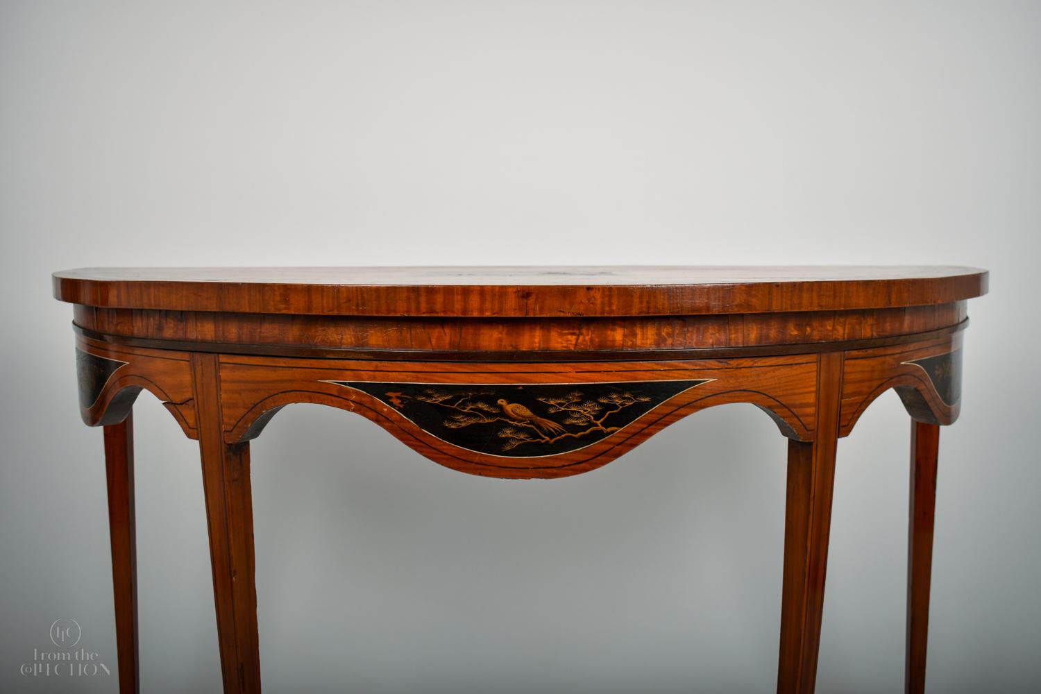 British Chinese Style Demi-Lune Pier Table, circa 1780 For Sale