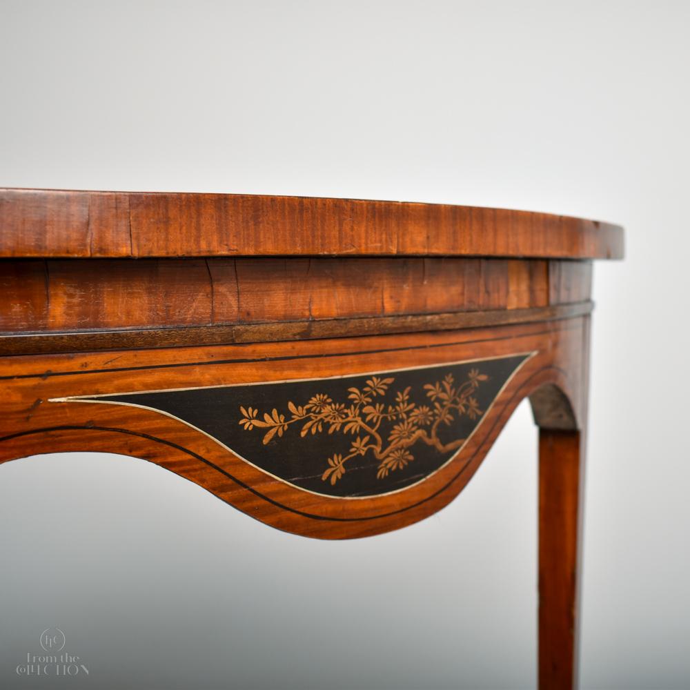 Wood Chinese Style Demi-Lune Pier Table, circa 1780 For Sale