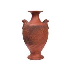 Chinese Style Foo Dog Terra Cotta Vase