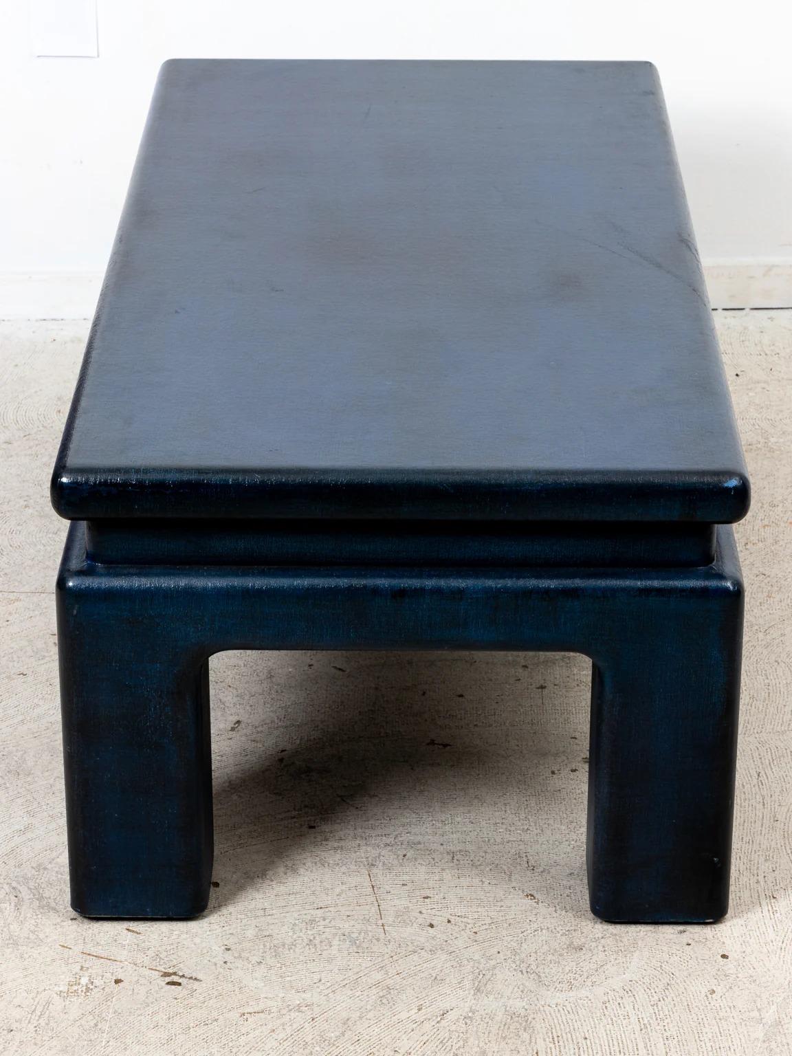 20th Century Chinese Style Grass Cloth Coffee Table