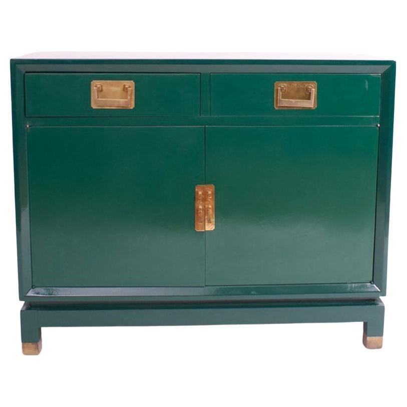 Chinese style green lacquered chest of drawers, 1970s