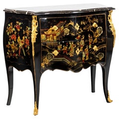 Chinese style lacquer chest of drawers, circa 1950