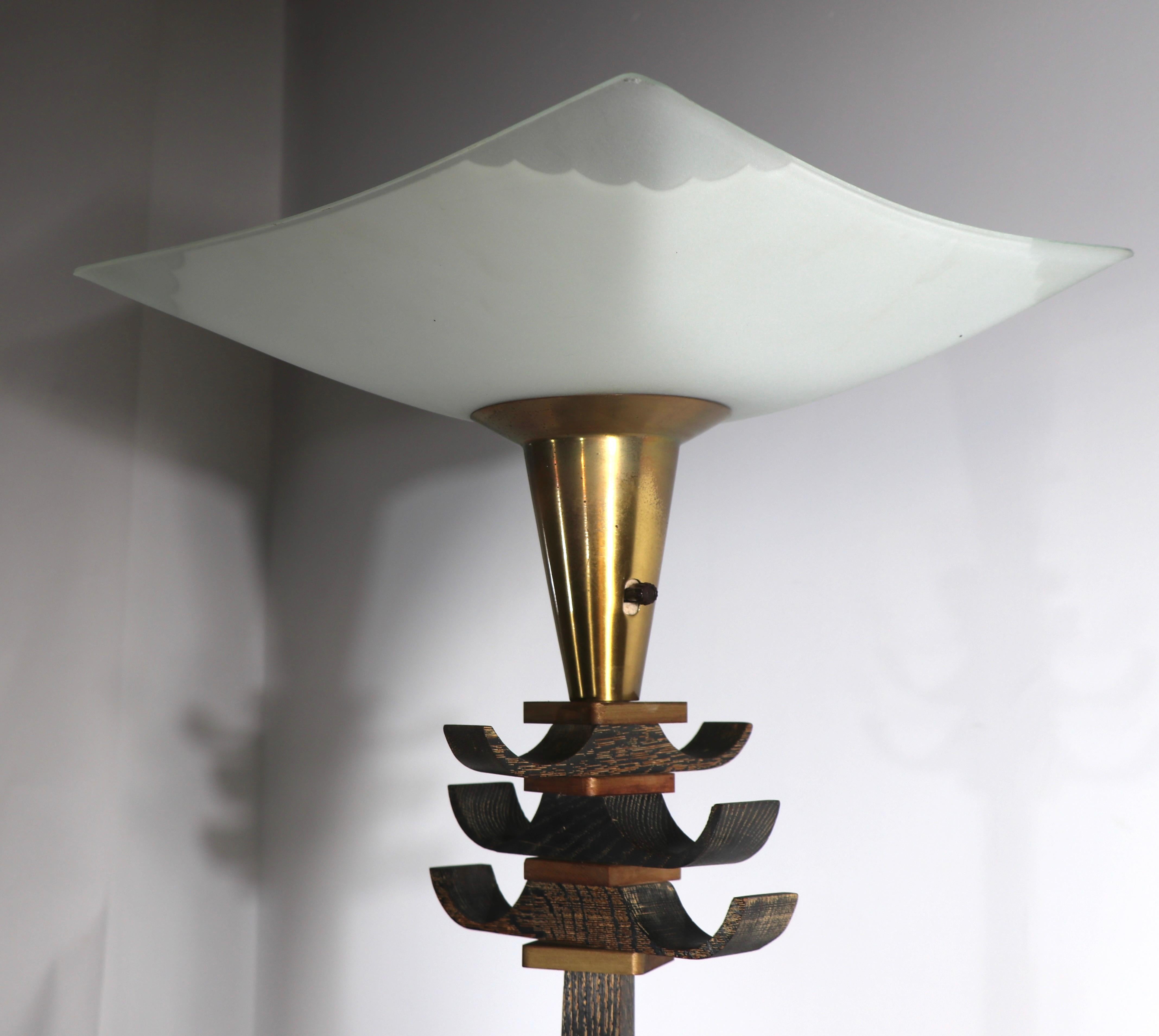 Chinese Style Mid Century Torchiere Uplight Floor Lamp For Sale 1