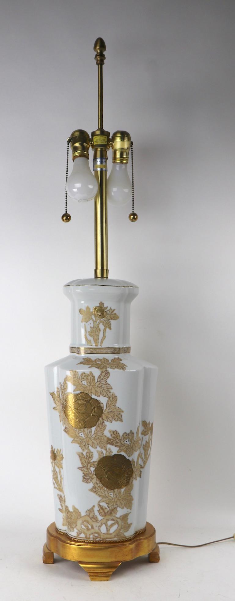 20th Century Chinese Style Porcelain Lamp by the Marlboro Lamp Company