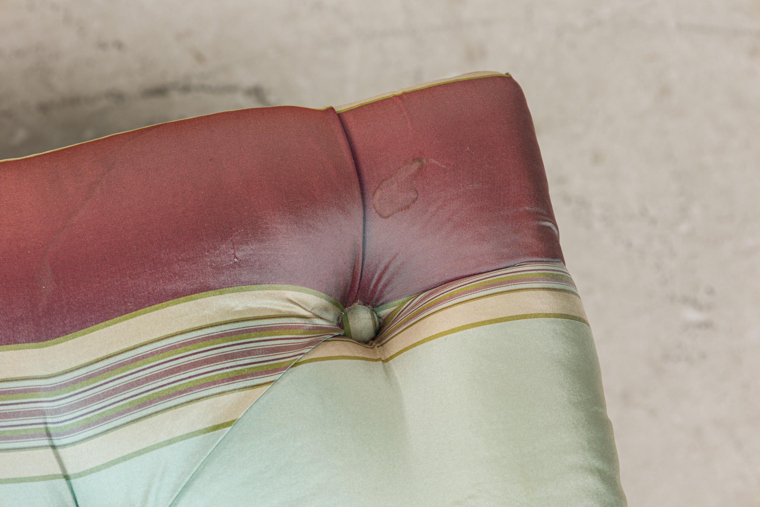 Chinese Style Striped and Faux Bamboo Chippendale Bench For Sale 1