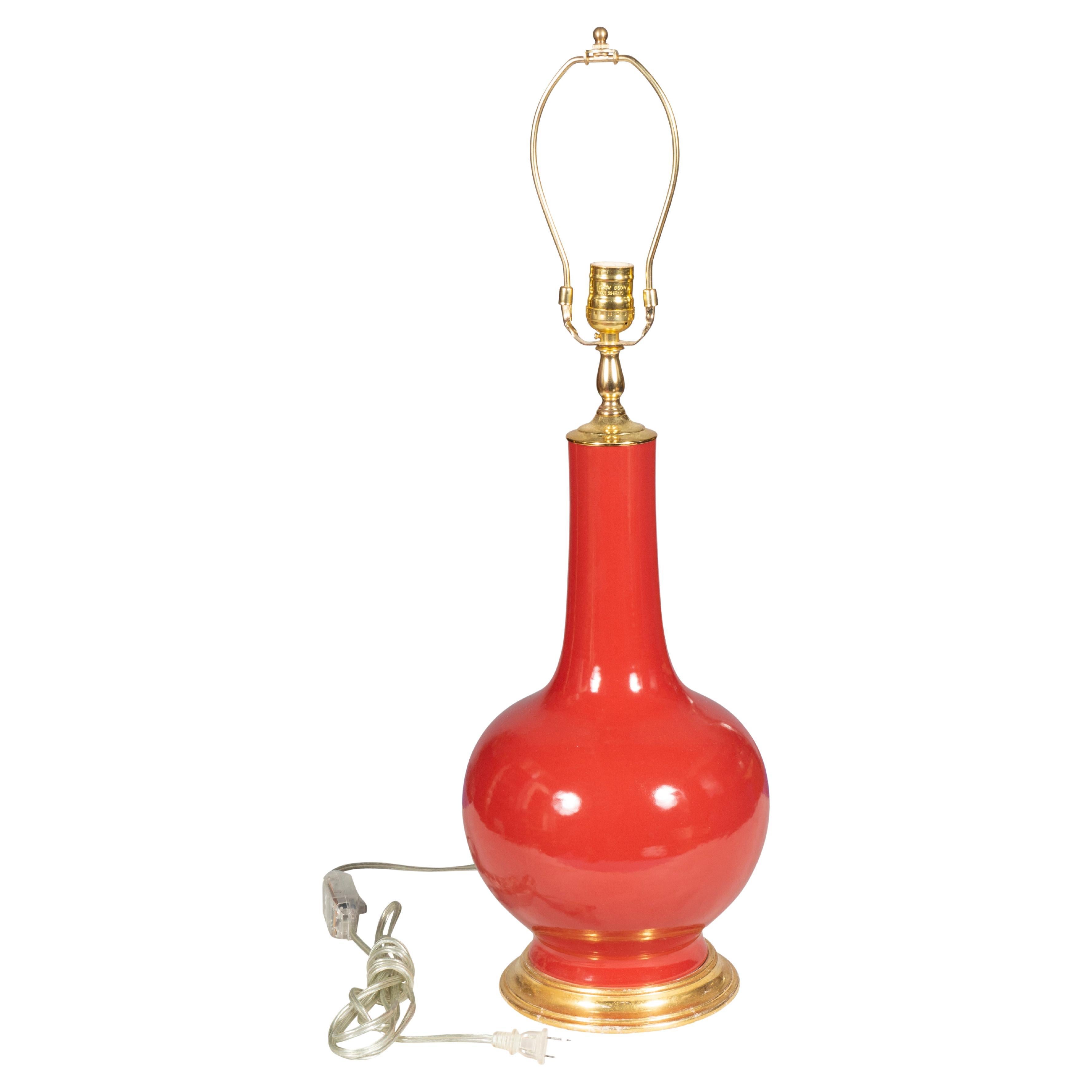 Chinese Style Tomato Red Table Lamp