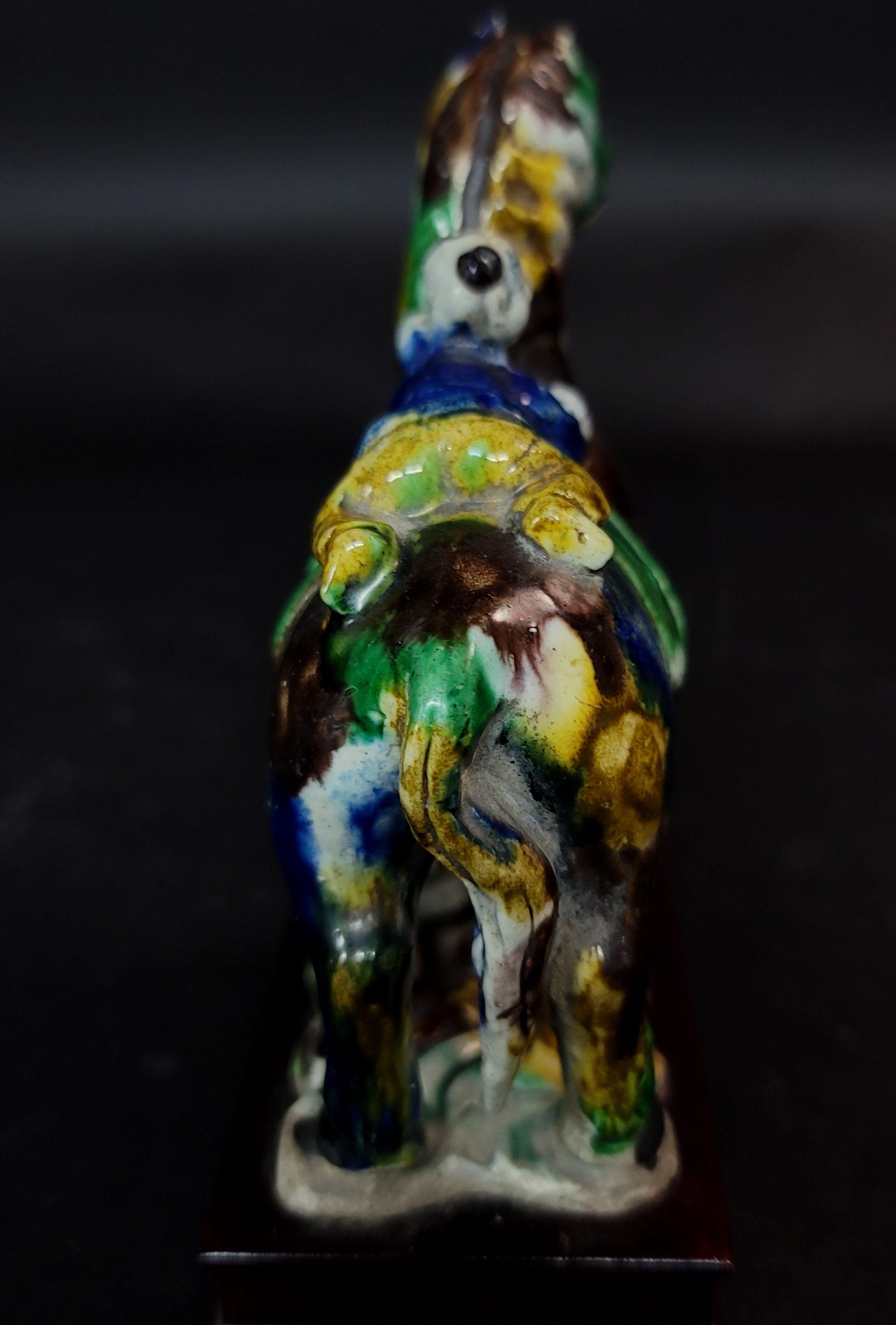 Hand-Crafted Chinese Su Sanci Glazed Horse Figure and Boy, Kangxi Period, 18th Century For Sale