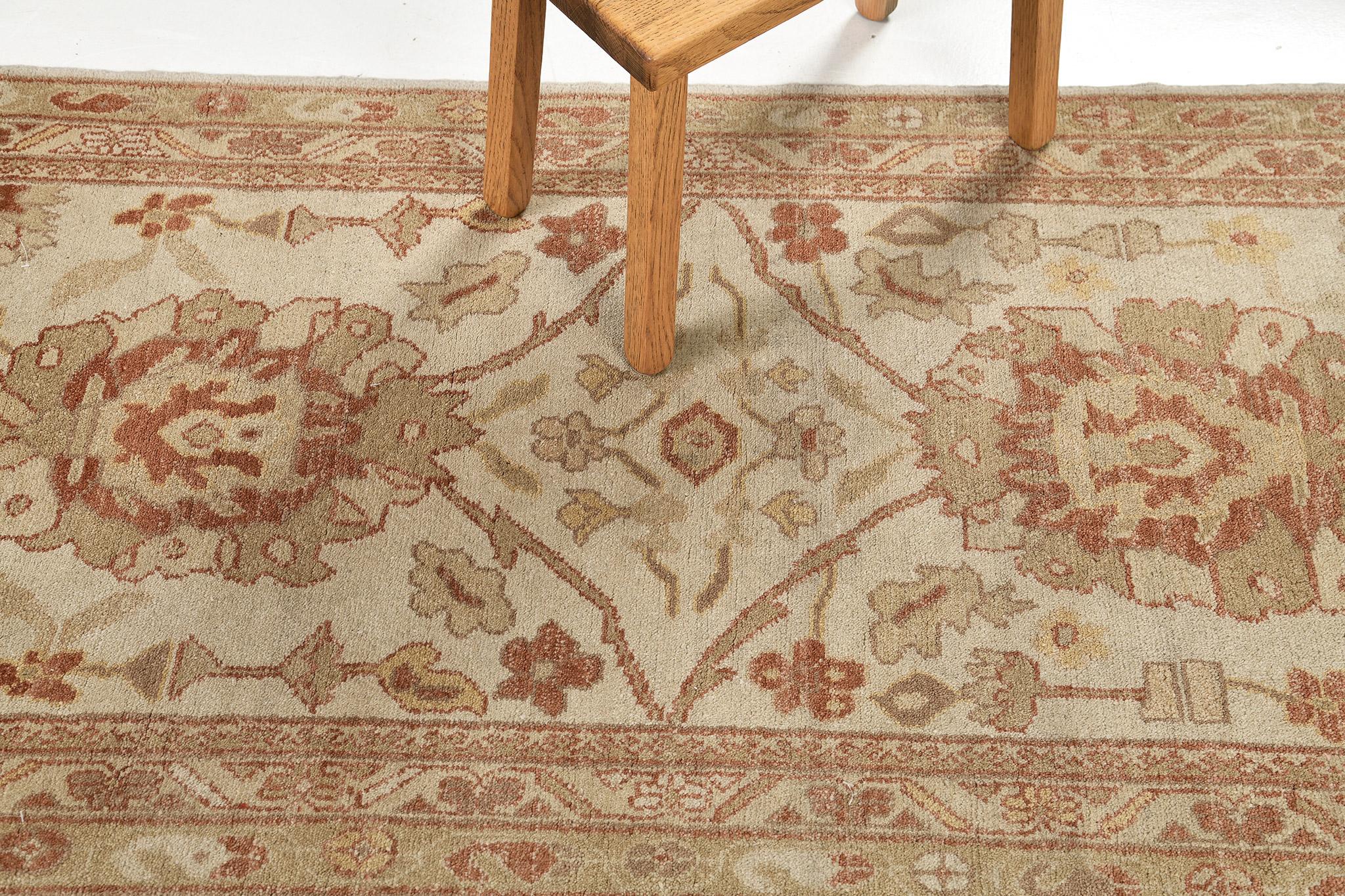 Hand-Knotted Chinese Sultanabad Revival Runner For Sale