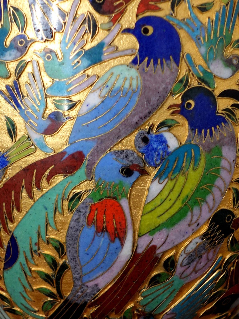 Vaas - Brons, Cloisonné emaille - China