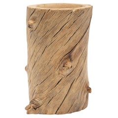 Chinese Swirled Wood Brush Pot