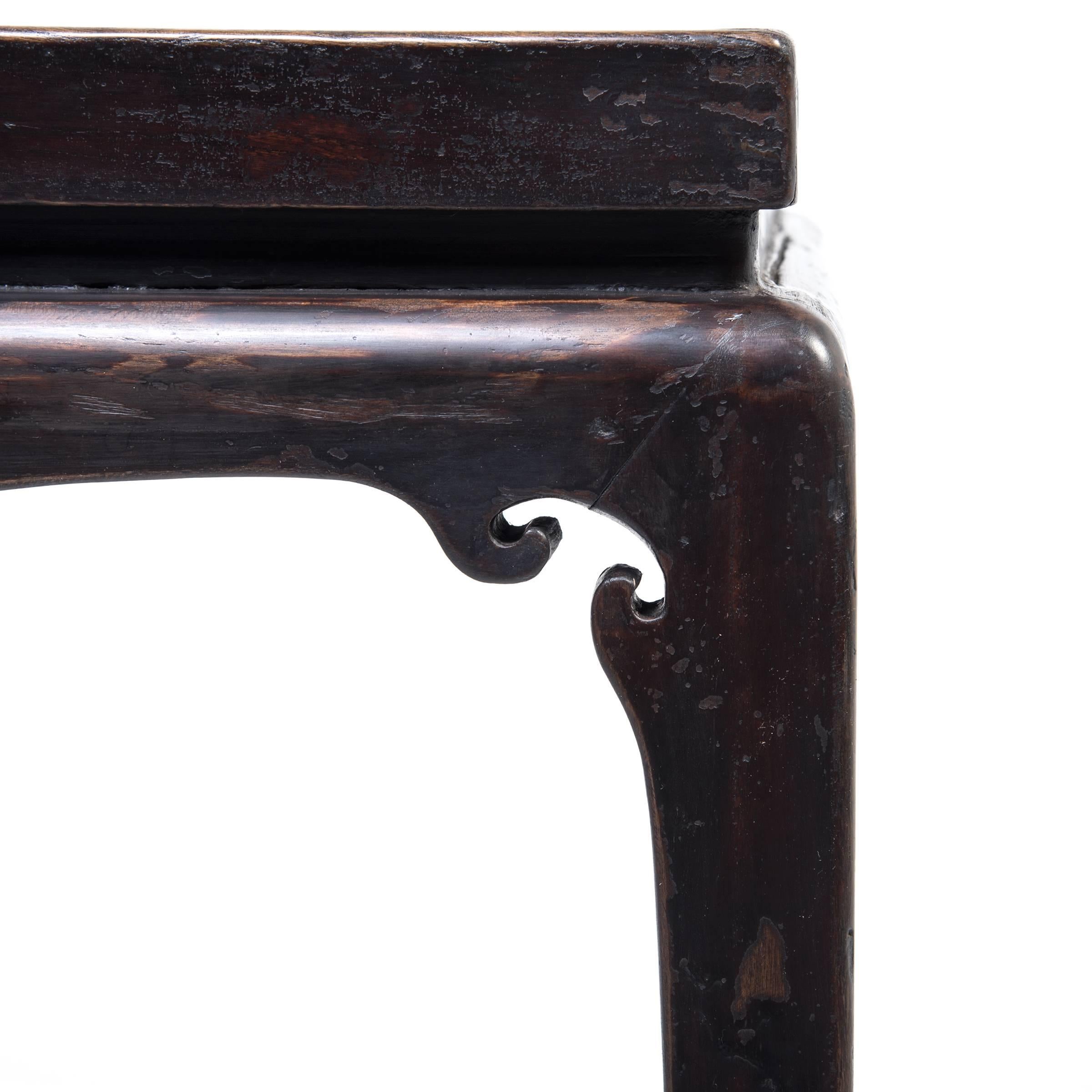 Elm Chinese Sword Leg Offering Table, circa 1800 For Sale