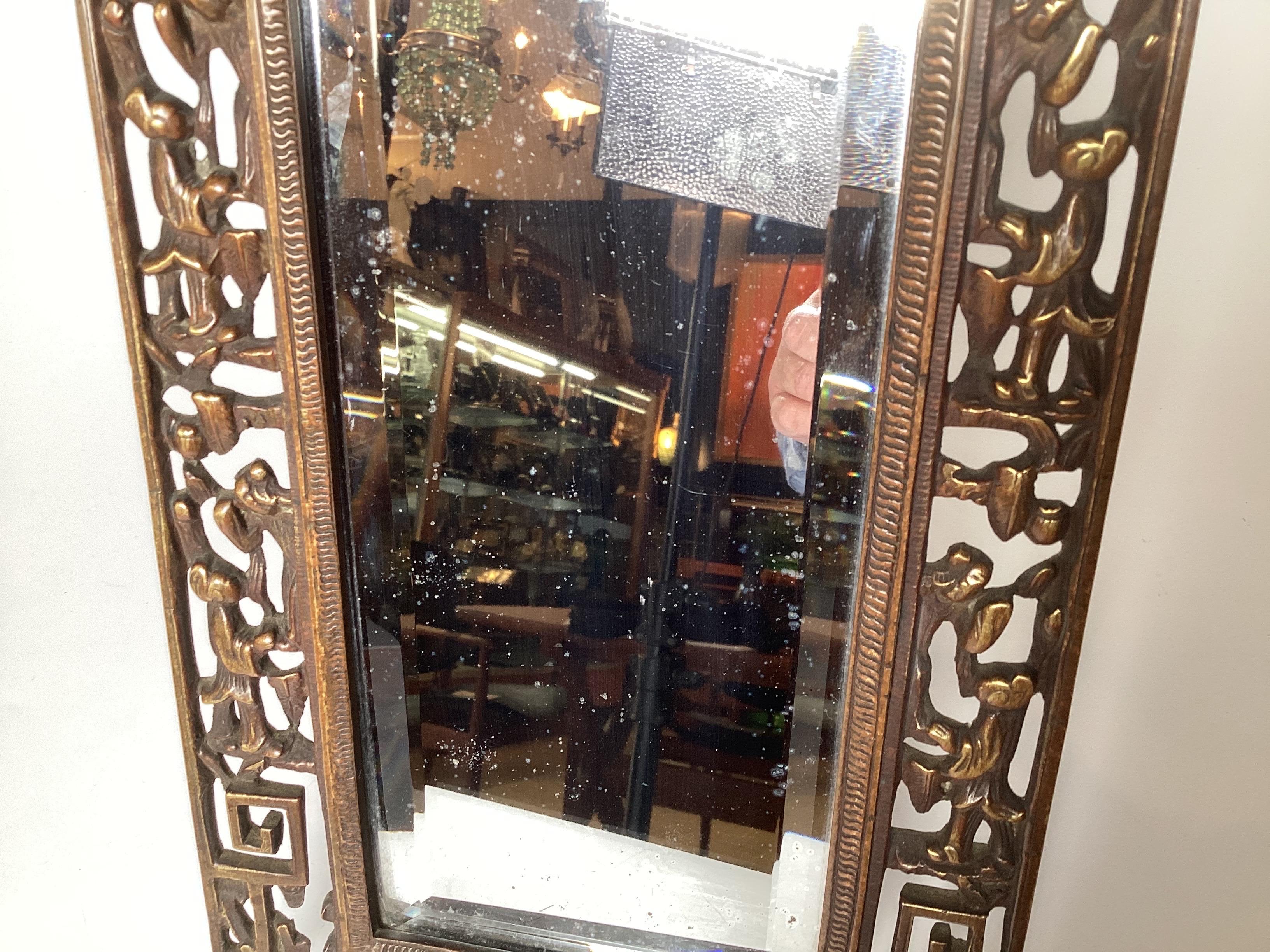 Aesthetic Movement Chinese table/hanging bronze mirror For Sale