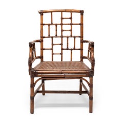 Chinese Tall Back Bamboo Armchair