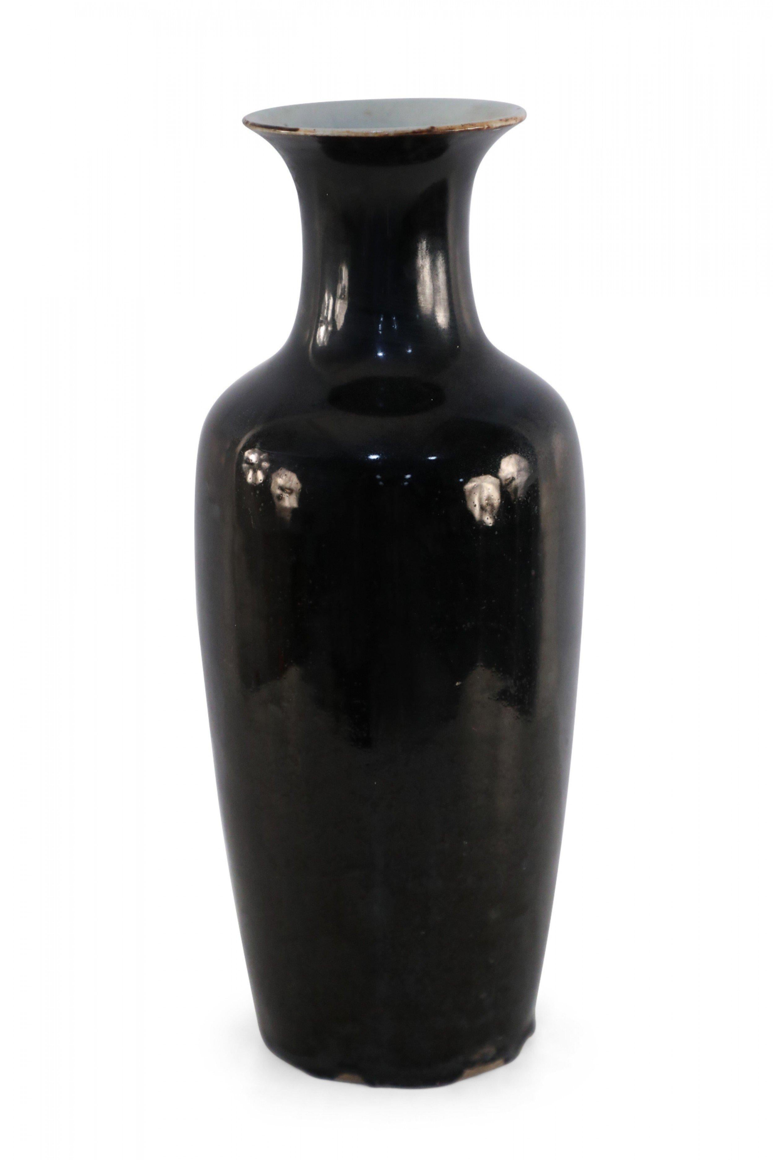 Chinese Tall Black Glazed Porcelain Vase For Sale 2